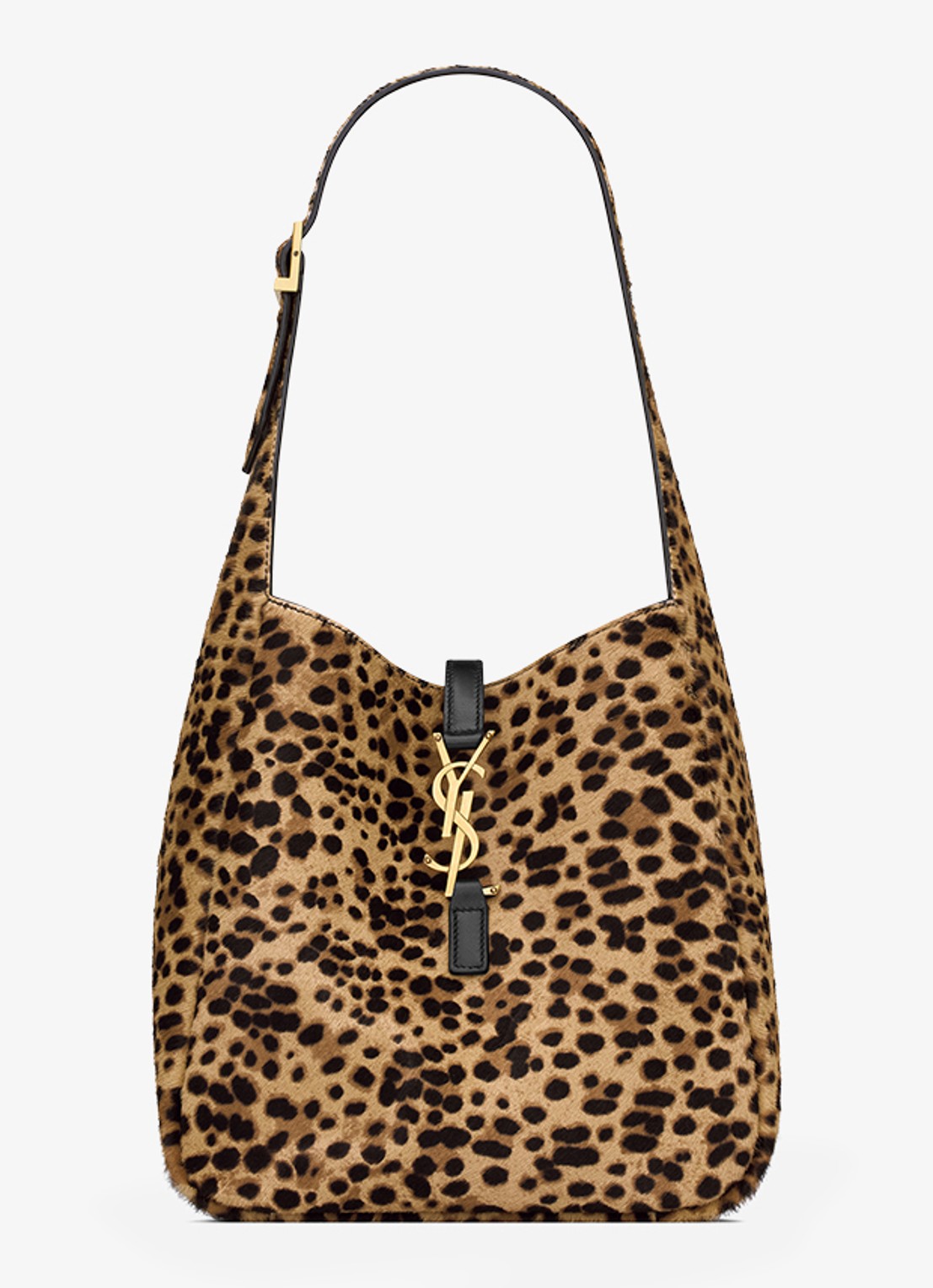 Saint Laurent Le 5 À 7 Supple Small shopper van kalfsleer met ponyhair - voorkant 5 camel