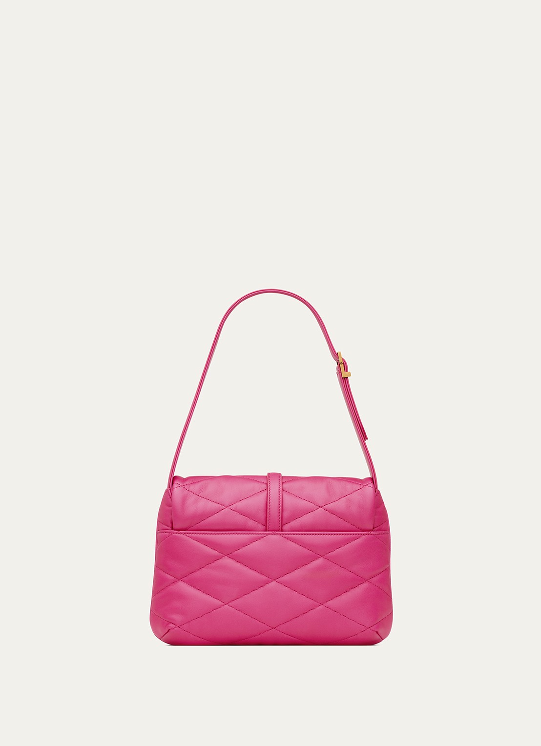 Saint Laurent Le 57 Hobo schoudertas in quilted lamsleer - achterkant 5 roze