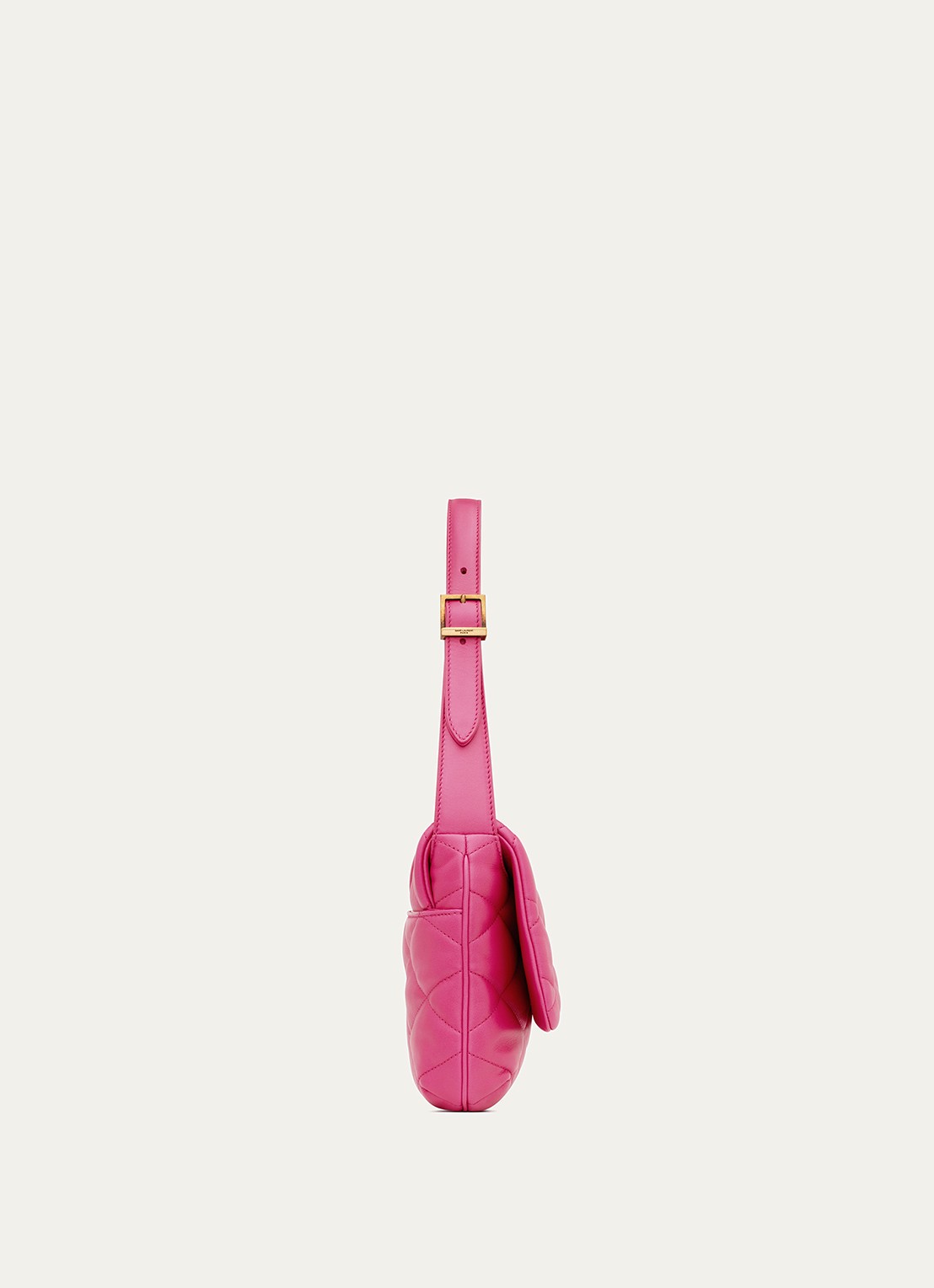 Saint Laurent Le 57 Hobo schoudertas in quilted lamsleer - detail roze