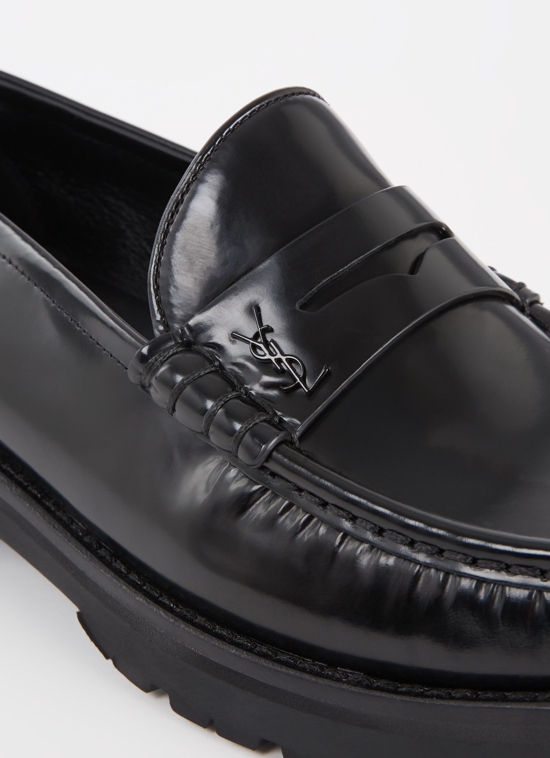 Saint Laurent Loafer van kalfsleer - detail 6 zwart