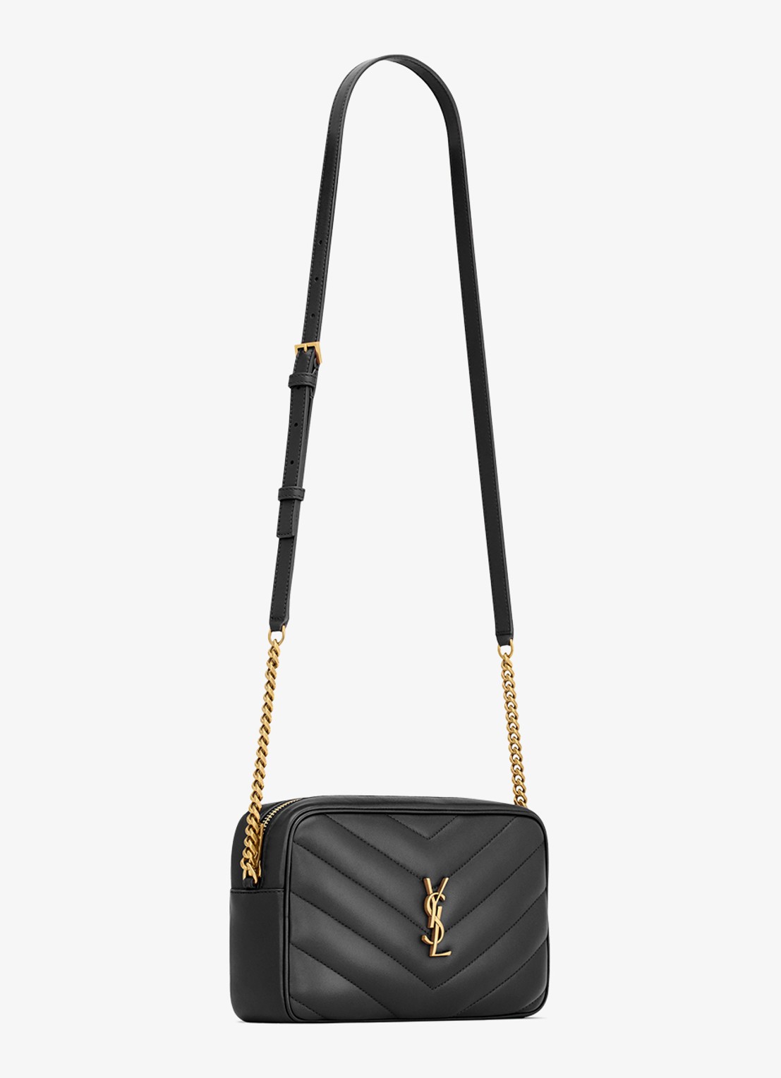 Saint Laurent Loulou crossbodytas van lamsleer - detail 2 zwart