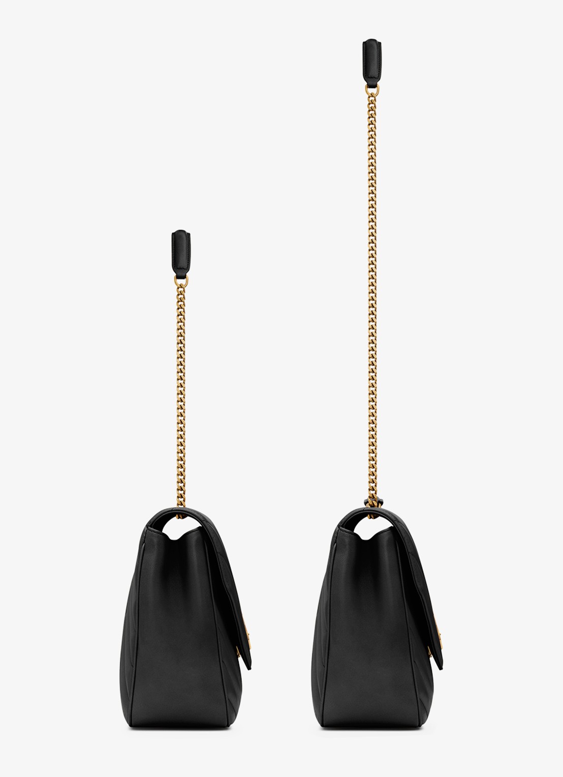 Saint Laurent Loulou Large schoudertas van lamsleer - achterkant zwart