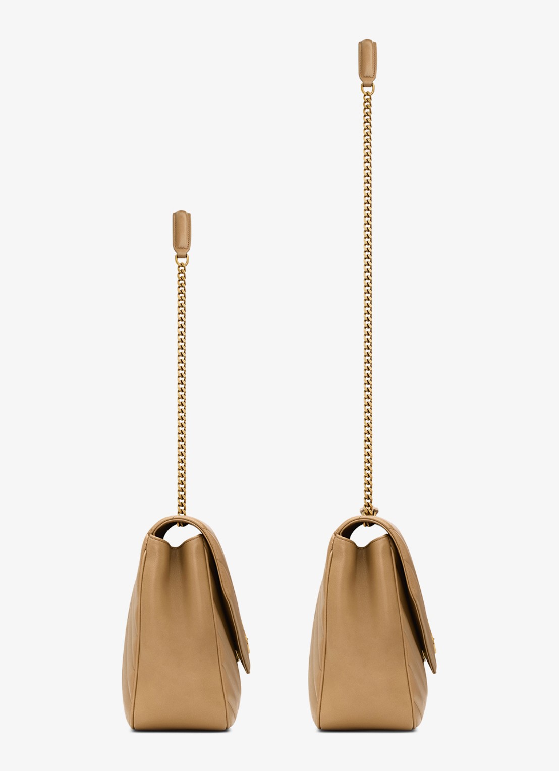 Saint Laurent Loulou Large schoudertas van lamsleer - achterkant 5 lichtbruin