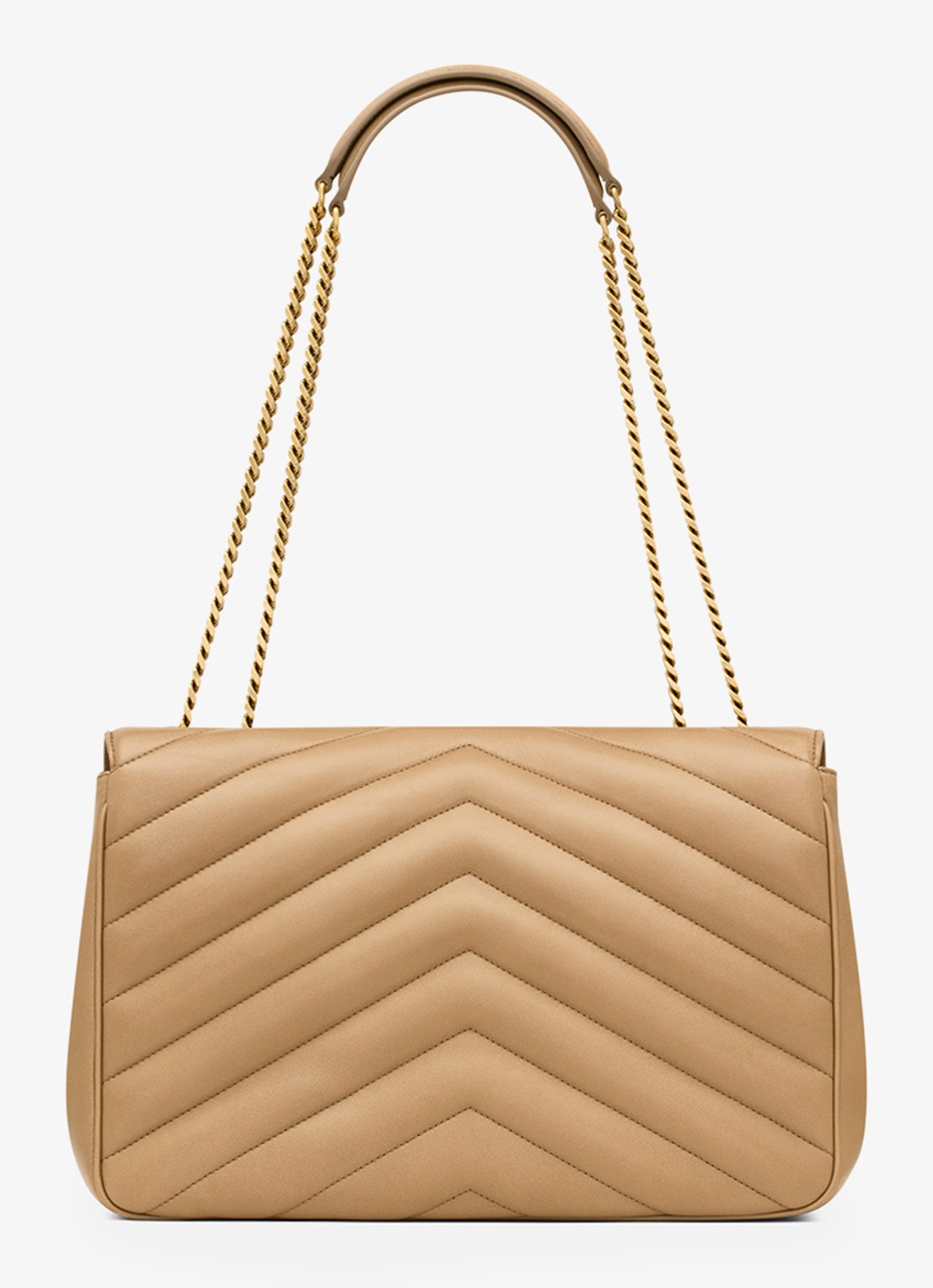 Saint Laurent Loulou Large schoudertas van lamsleer - voorkant 7 lichtbruin