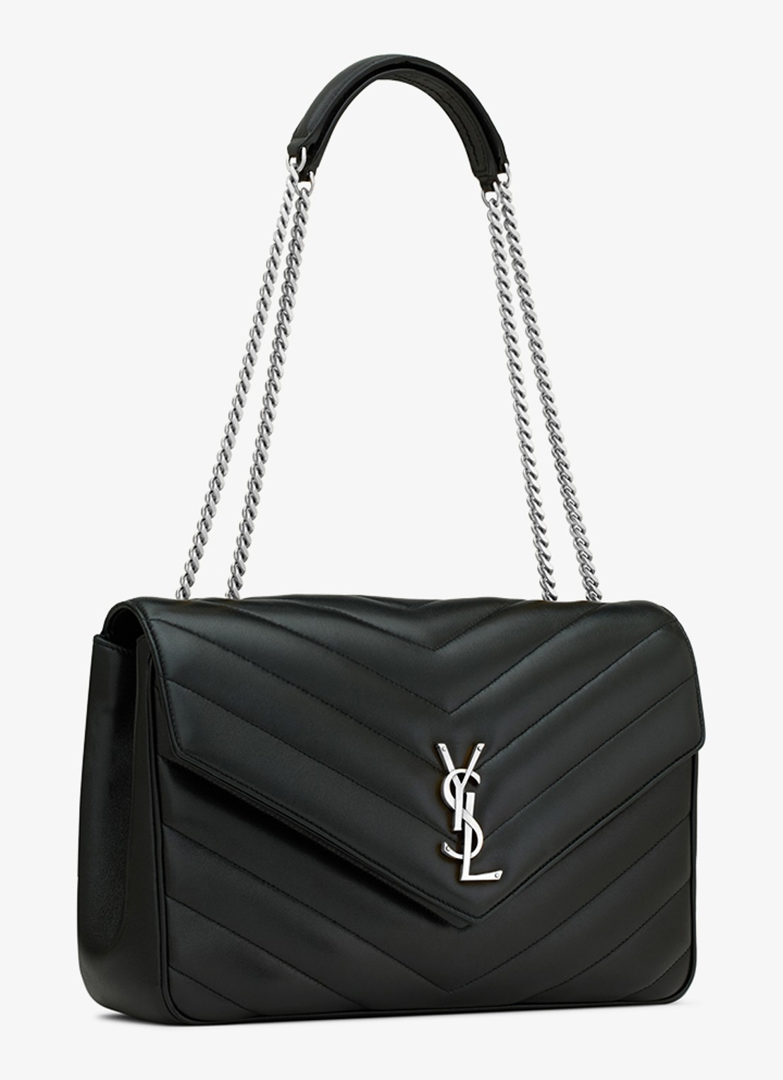 Saint Laurent Loulou Large schoudertas van quilted lamsleer - detail 4 zwart