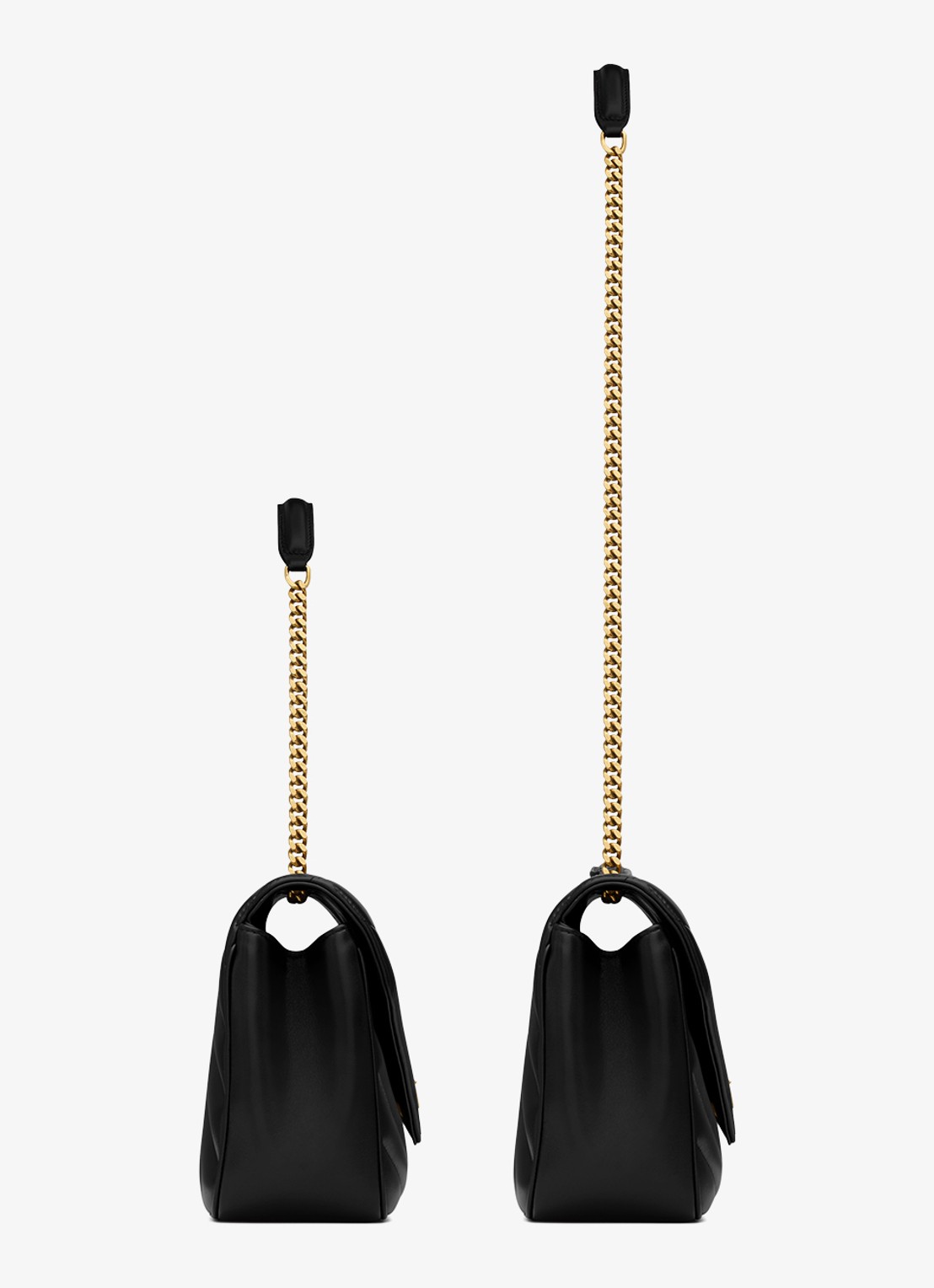 Saint Laurent Loulou Medium schoudertas van lamsleer - achterkant zwart