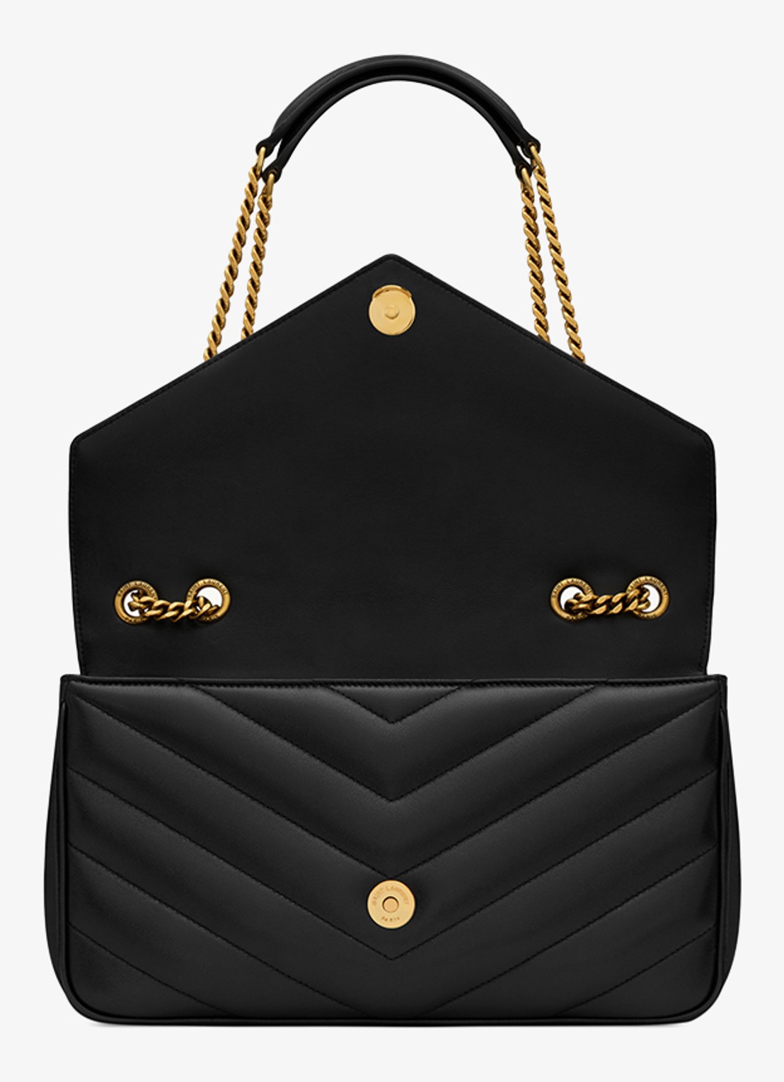 Saint Laurent Loulou Medium schoudertas van lamsleer - detail 2 zwart