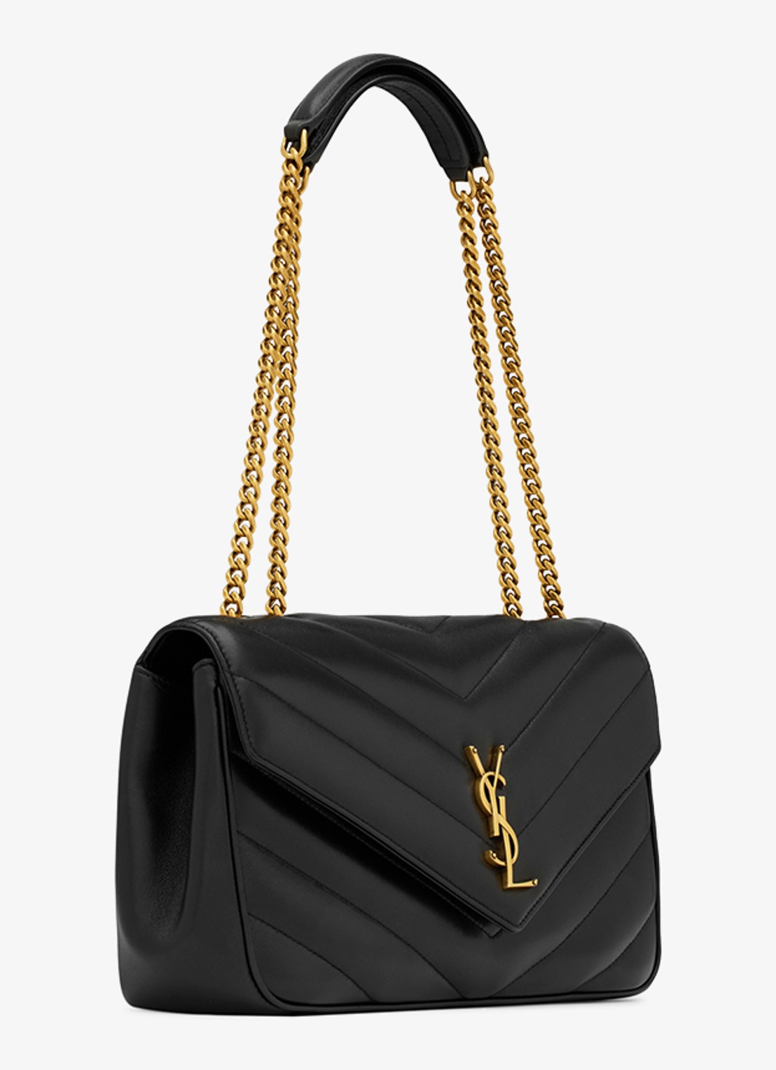 Saint Laurent Loulou Medium schoudertas van lamsleer - detail 4 zwart