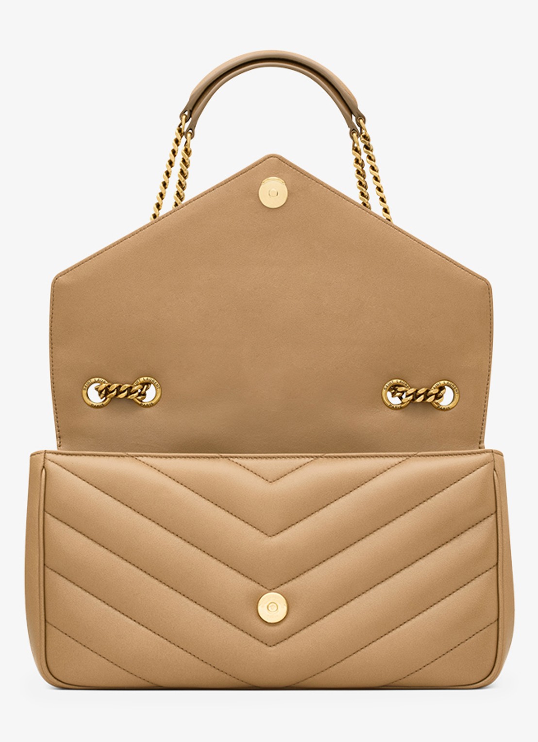 Saint Laurent Loulou Medium schoudertas van lamsleer - detail 3 lichtbruin