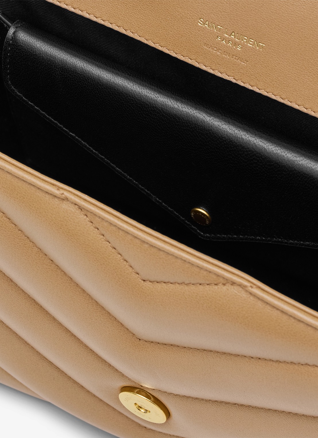 Saint Laurent Loulou Medium schoudertas van lamsleer - detail 6 lichtbruin