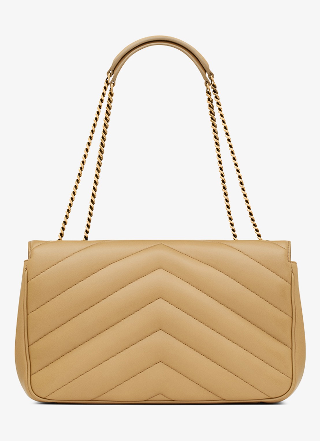 Saint Laurent Loulou Medium schoudertas van lamsleer - voorkant 2 lichtbruin