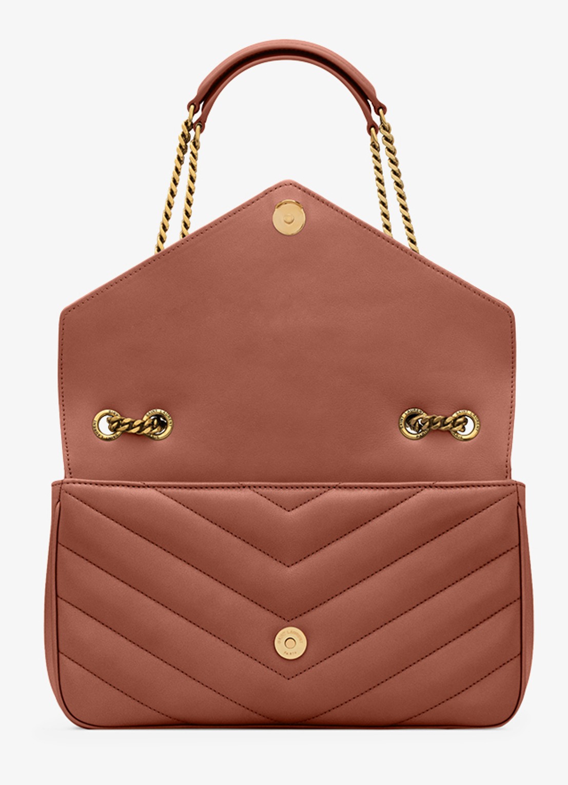 Saint Laurent Loulou Medium schoudertas van lamsleer - detail 5 roestbruin