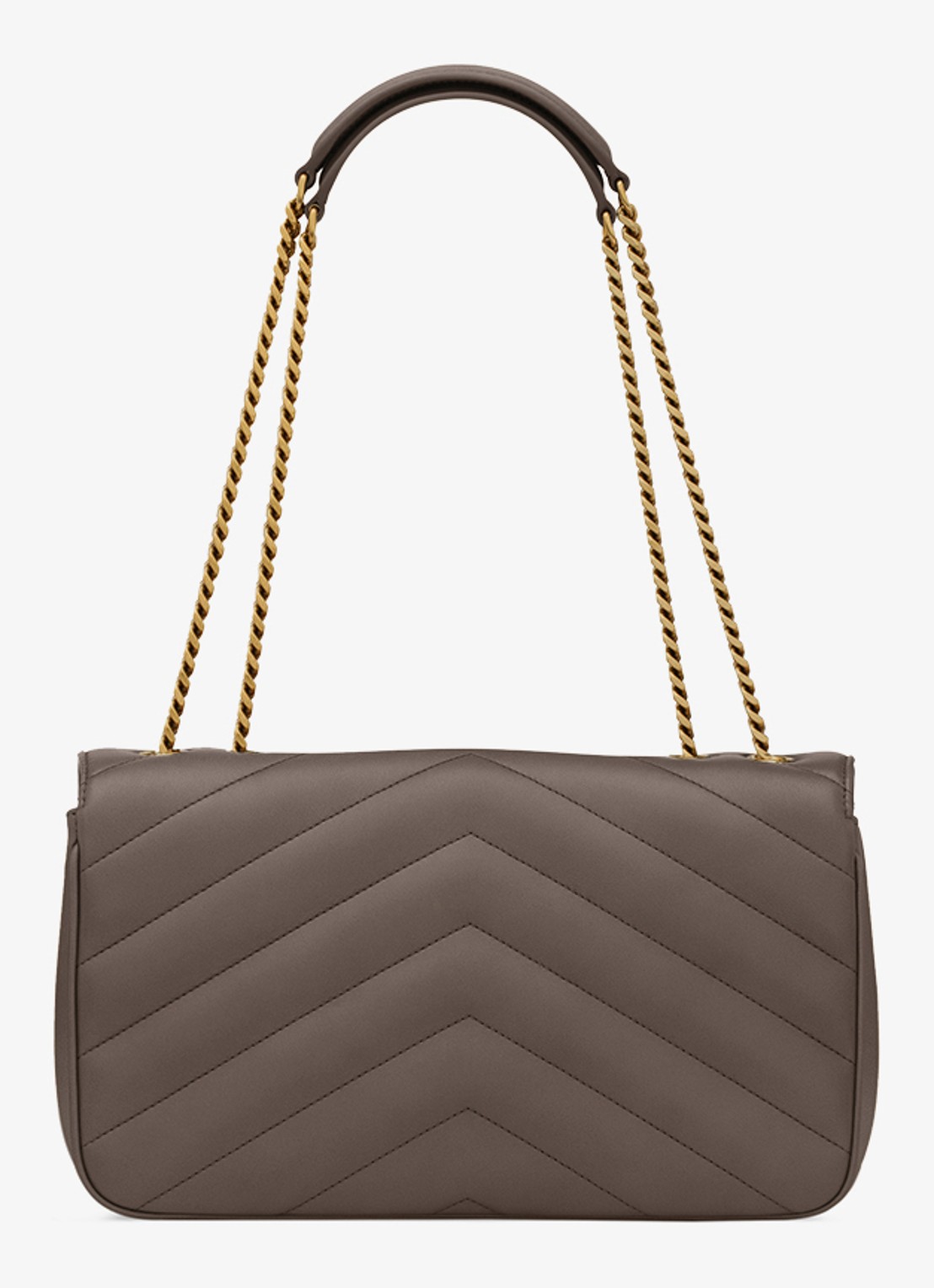 Saint Laurent Loulou Medium schoudertas van lamsleer - achterkant 6 taupe