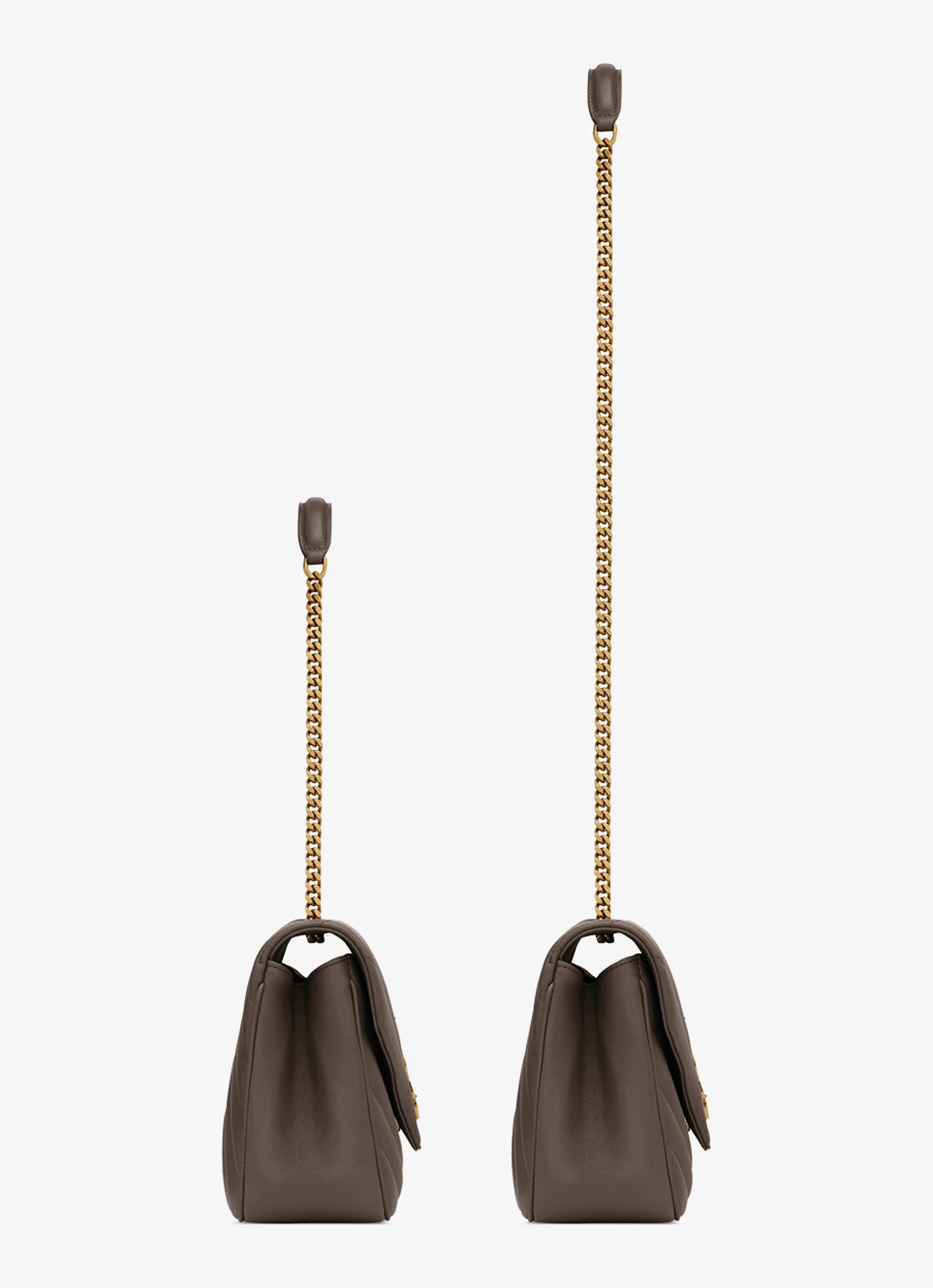 Saint Laurent Loulou Medium schoudertas van lamsleer - detail 2 taupe