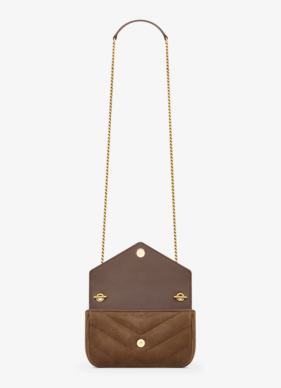 Saint Laurent Loulou Mini crossbodytas van kalfssuède - detail 5 bruin
