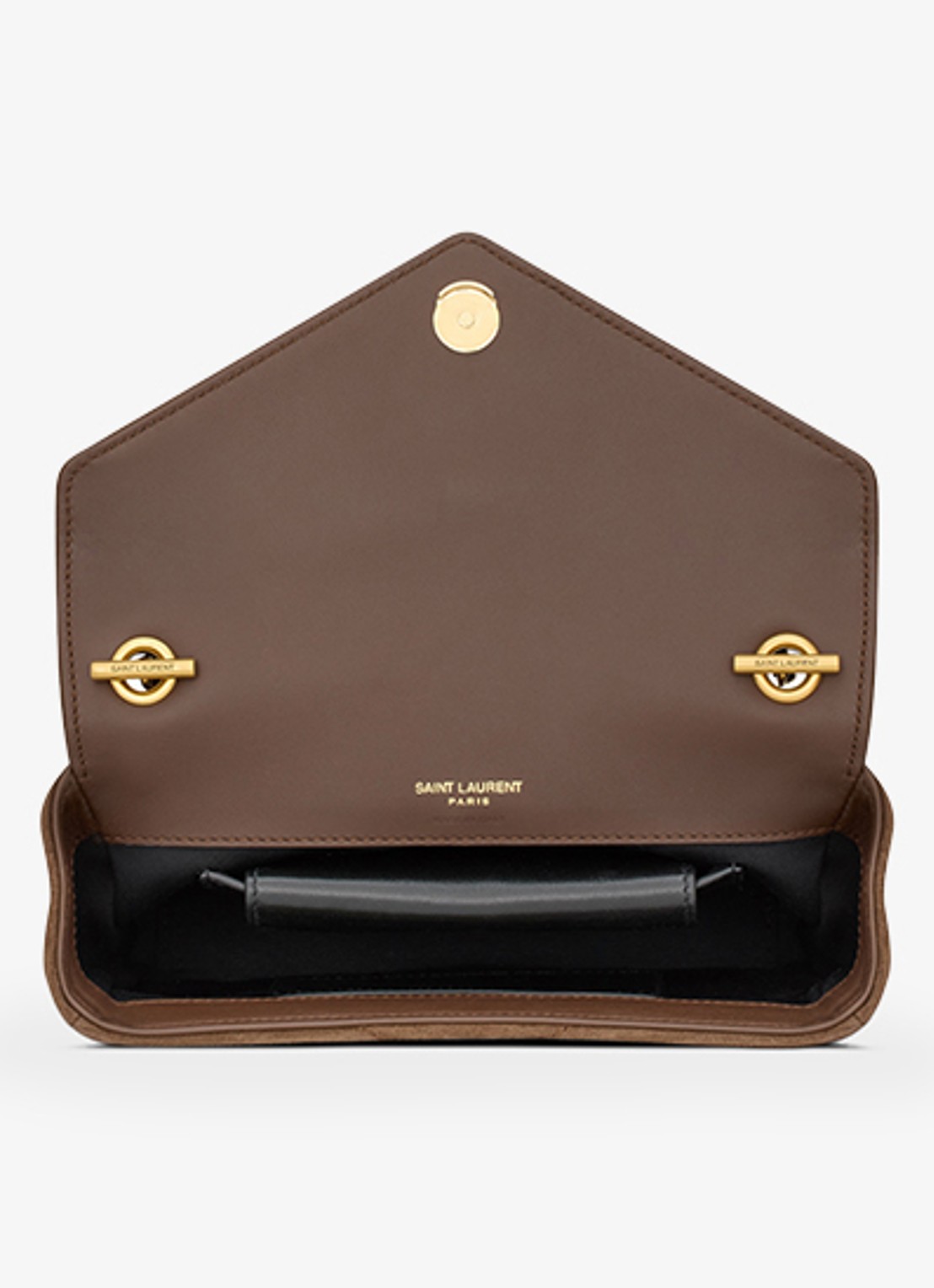 Saint Laurent Loulou Mini crossbodytas van kalfssuède - detail 6 bruin