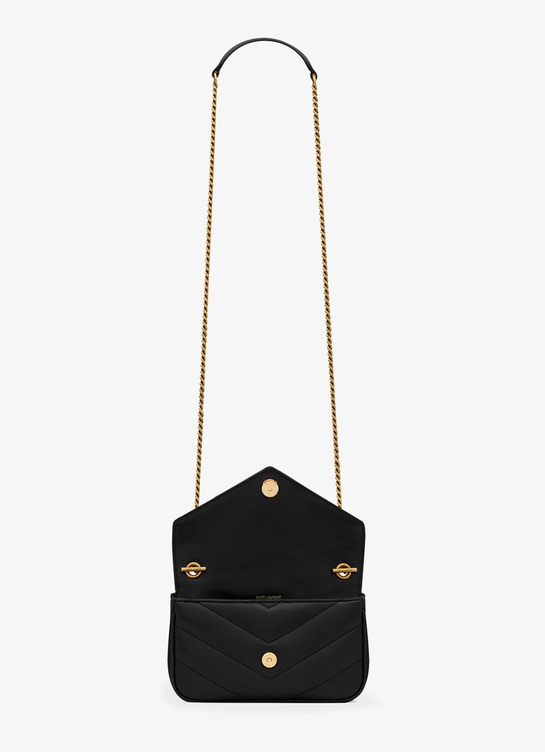 Saint Laurent Loulou Mini crossbodytas van lamsleer - detail 2 zwart