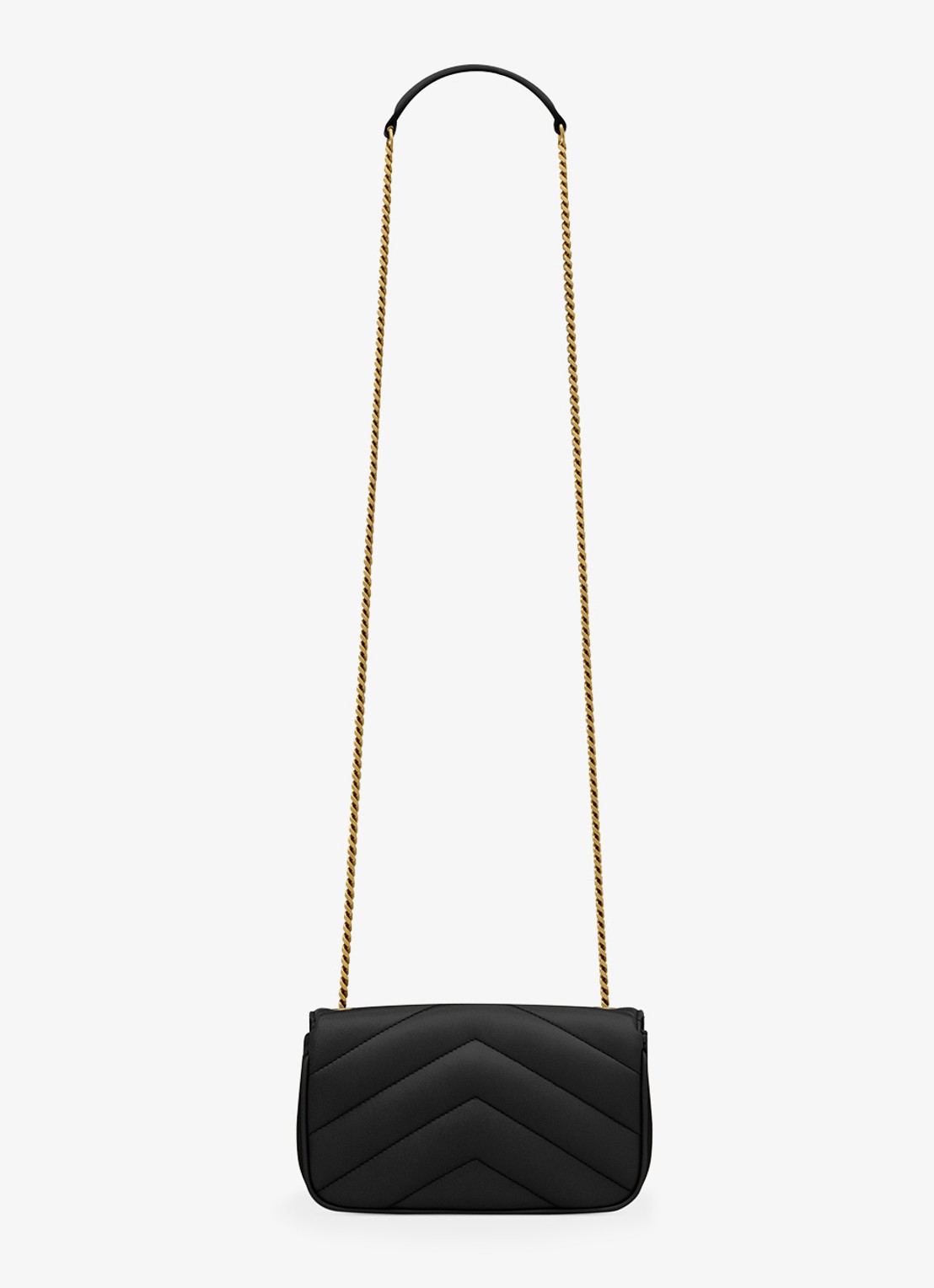 Saint Laurent Loulou Mini crossbodytas van lamsleer - voorkant 8 zwart