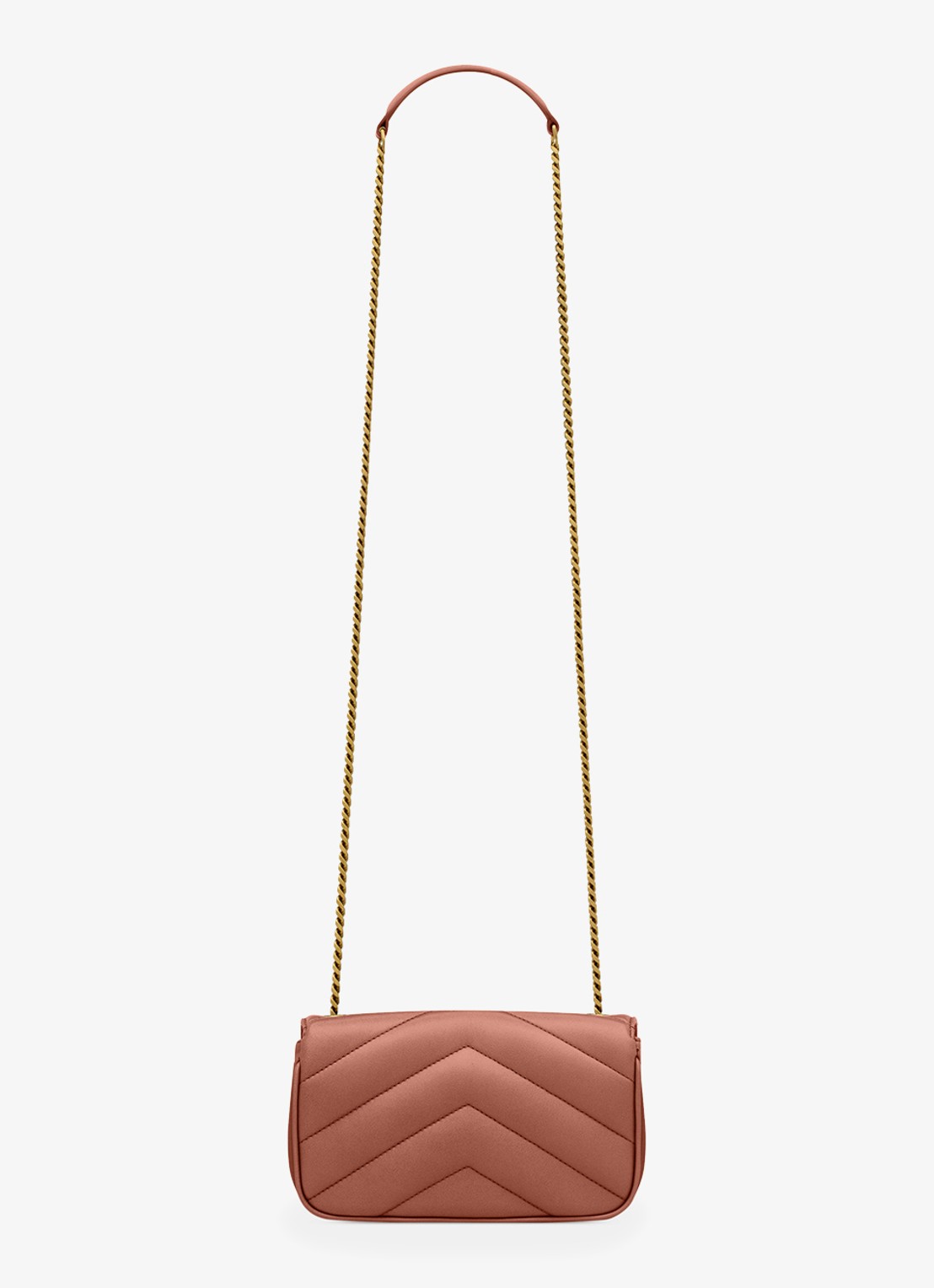 Saint Laurent Loulou Mini crossbodytas van lamsleer - achterkant 6 roestbruin