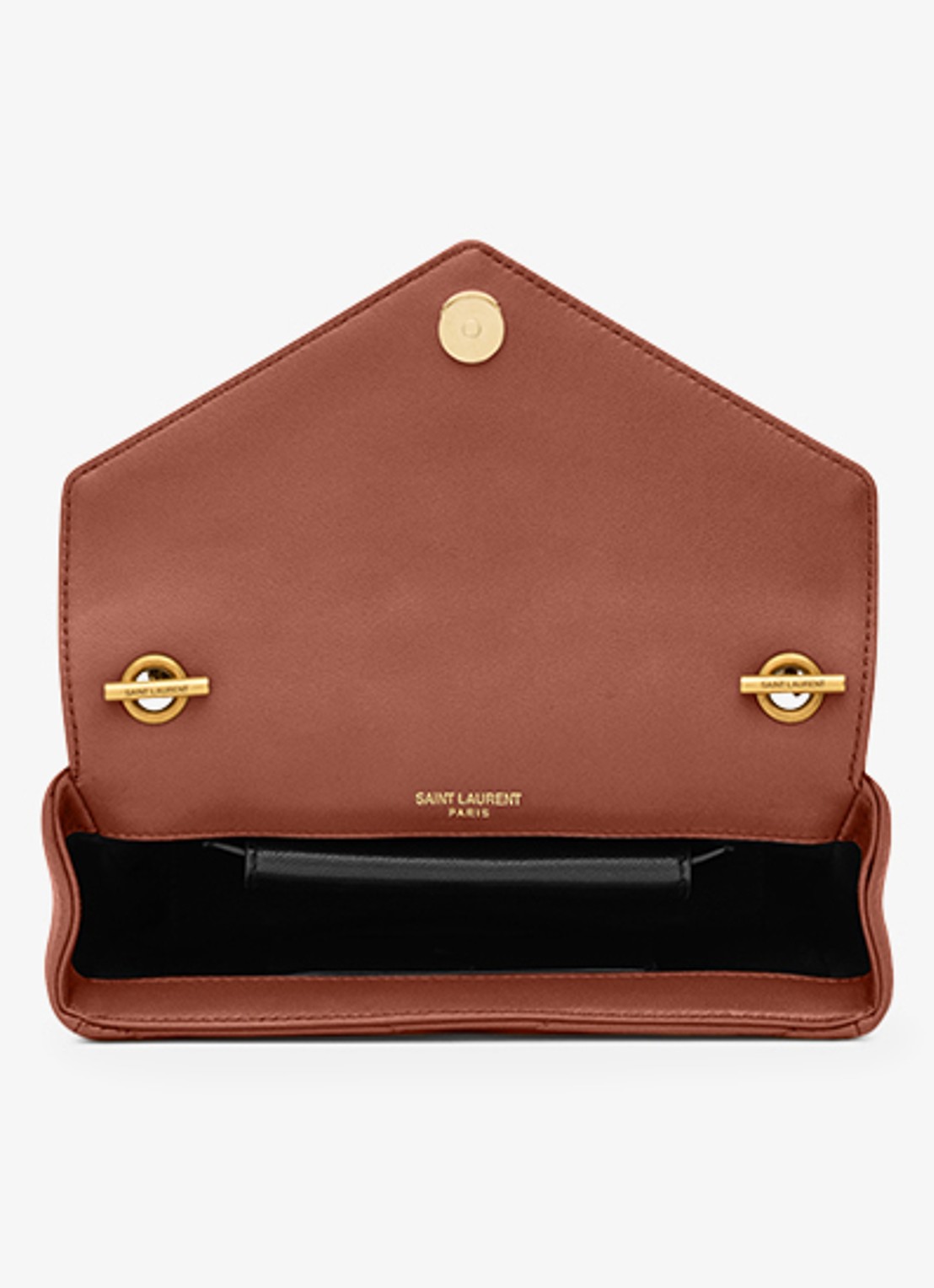Saint Laurent Loulou Mini crossbodytas van lamsleer - detail 4 roestbruin