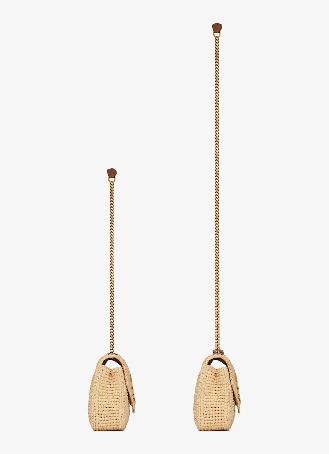 Saint Laurent Loulou Mini schoudertas van raffia - detail 2 beige