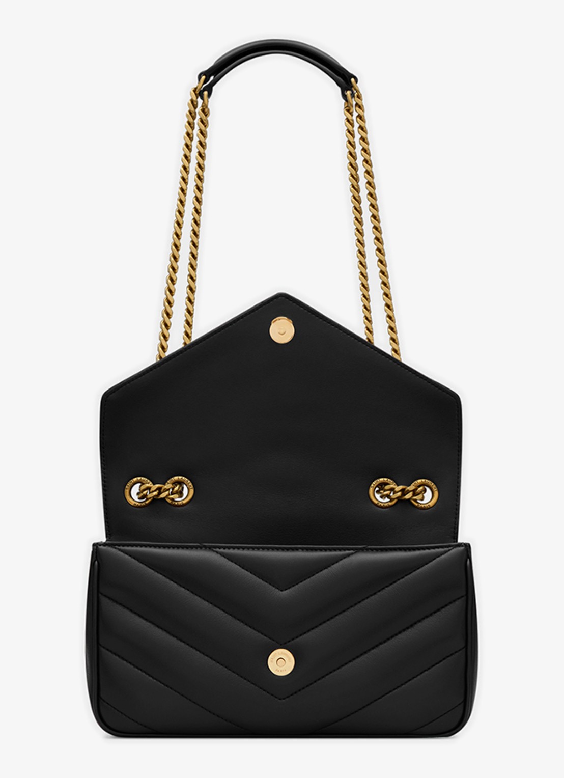Saint Laurent Loulou Small schoudertas van lamsleer - detail 4 zwart