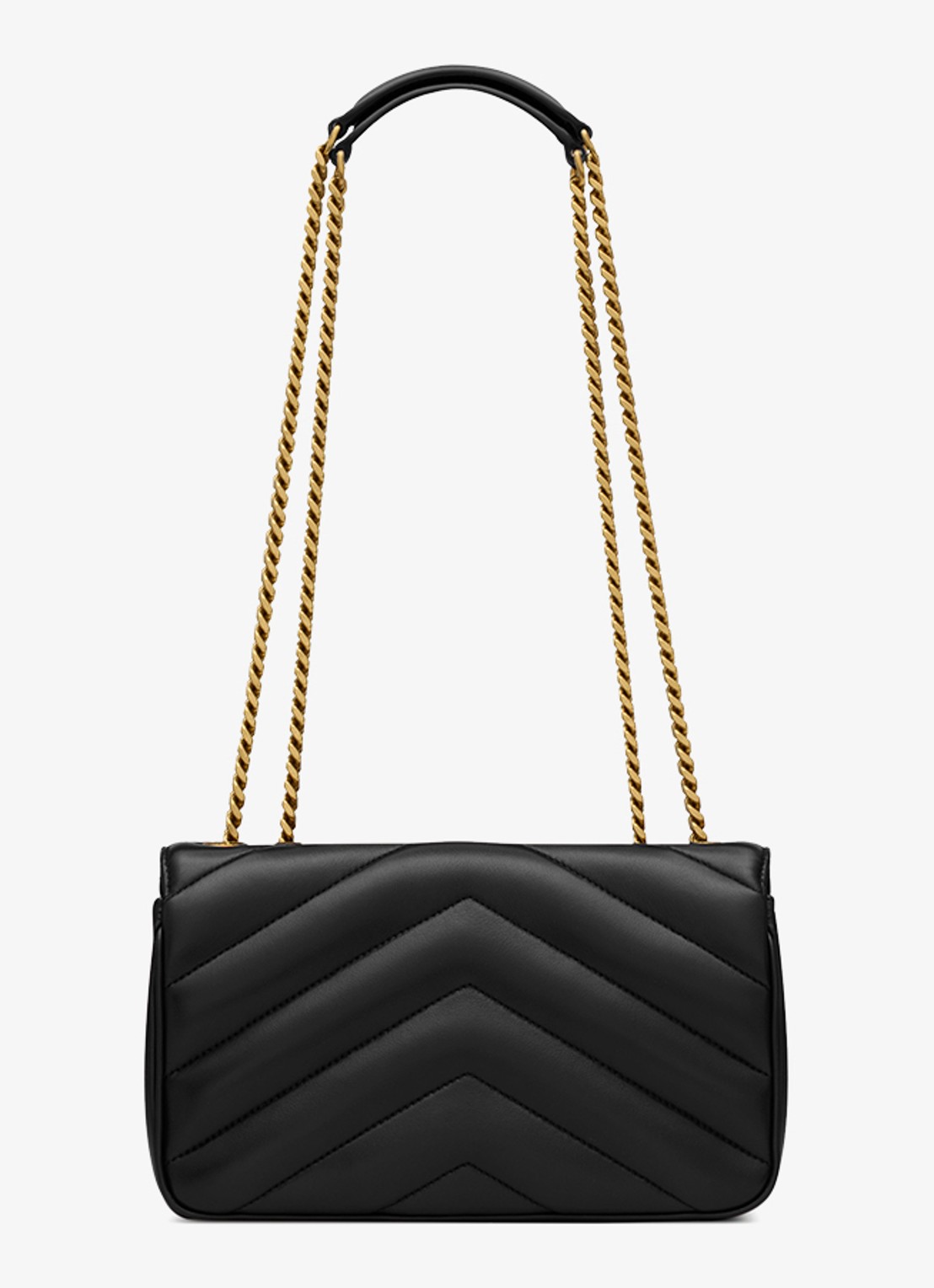 Saint Laurent Loulou Small schoudertas van lamsleer - voorkant 2 zwart
