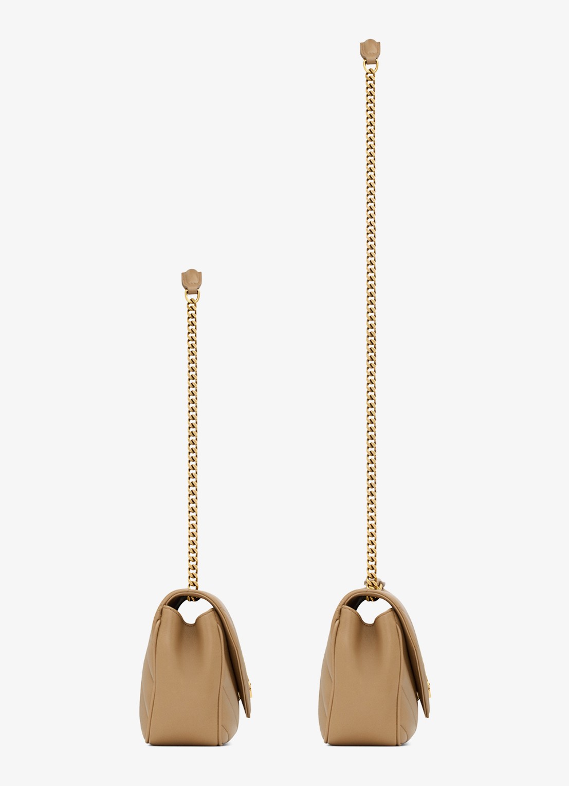 Saint Laurent Loulou Small schoudertas van lamsleer - achterkant 6 lichtbruin