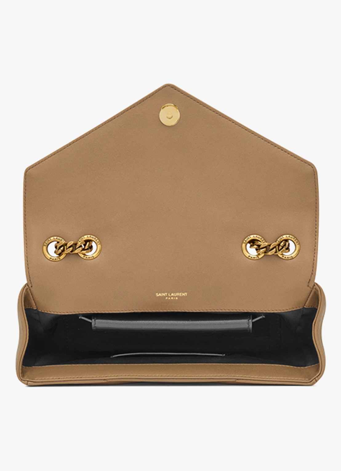 Saint Laurent Loulou Small schoudertas van lamsleer - detail 2 lichtbruin