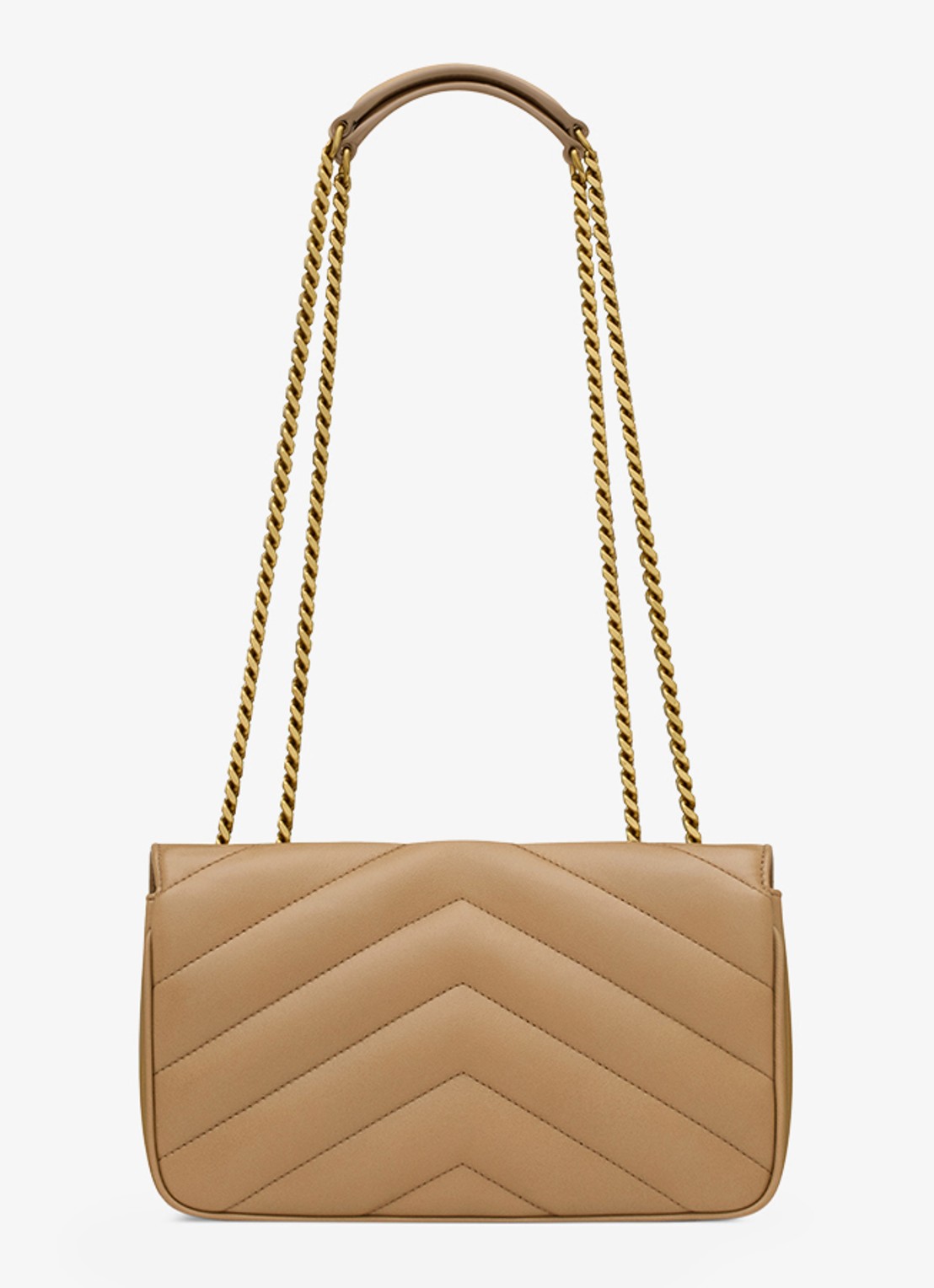 Saint Laurent Loulou Small schoudertas van lamsleer - voorkant 8 lichtbruin