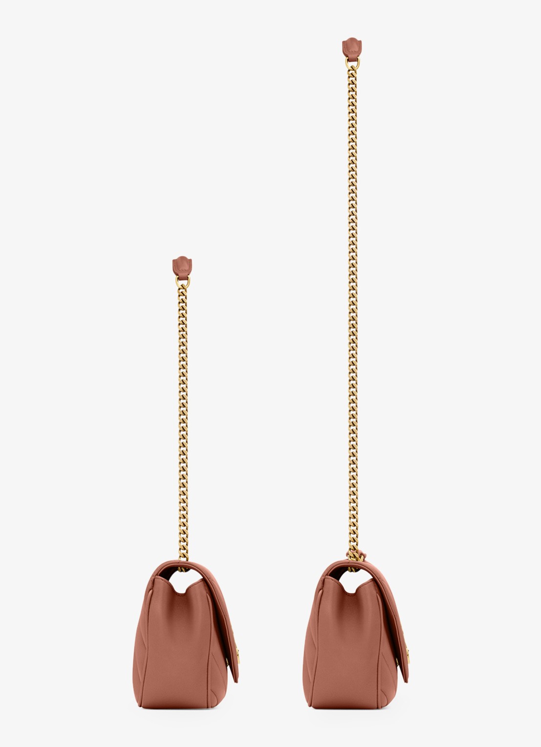 Saint Laurent Loulou Small schoudertas van lamsleer - achterkant roestbruin