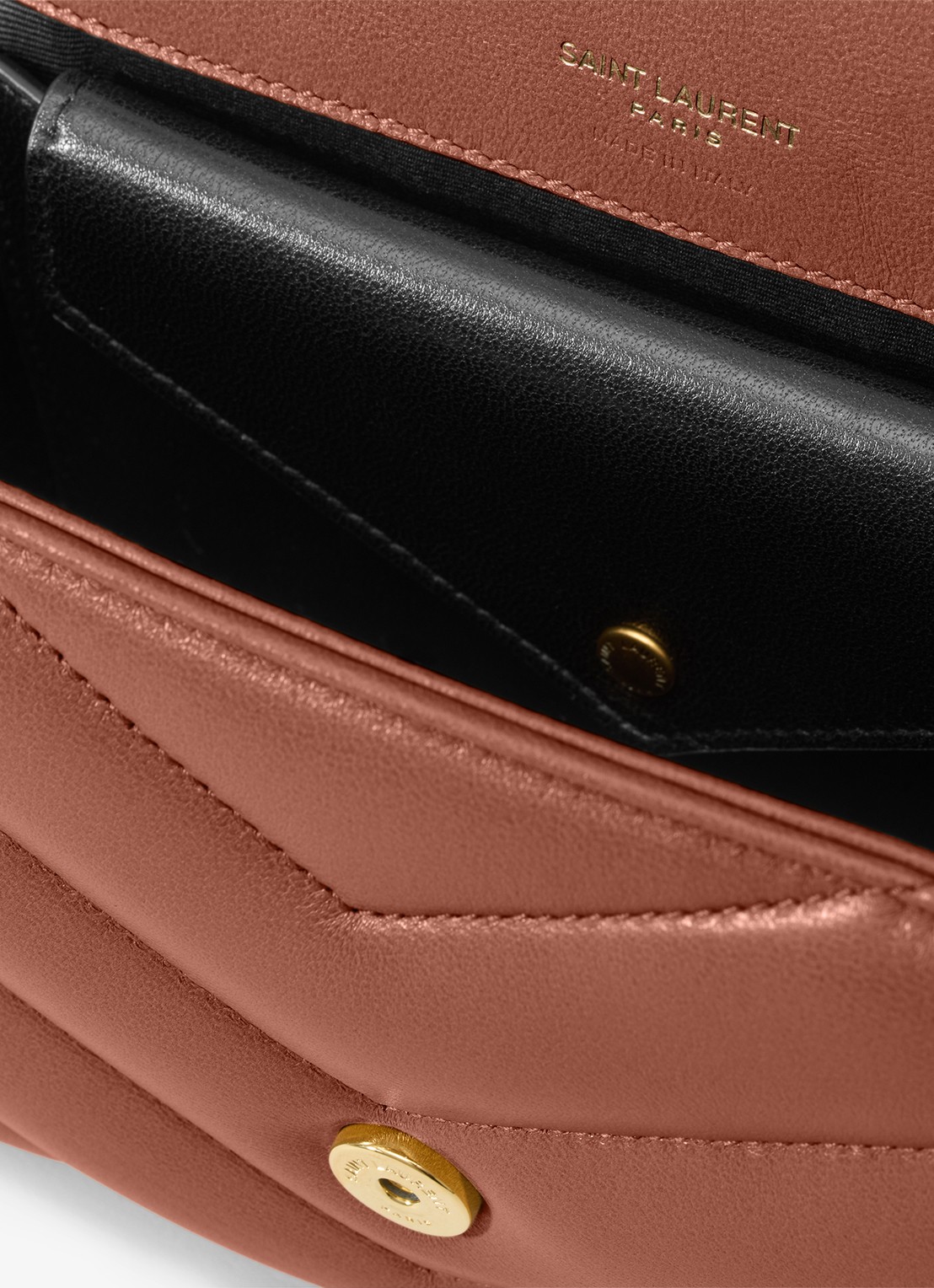Saint Laurent Loulou Small schoudertas van lamsleer - detail 6 roestbruin