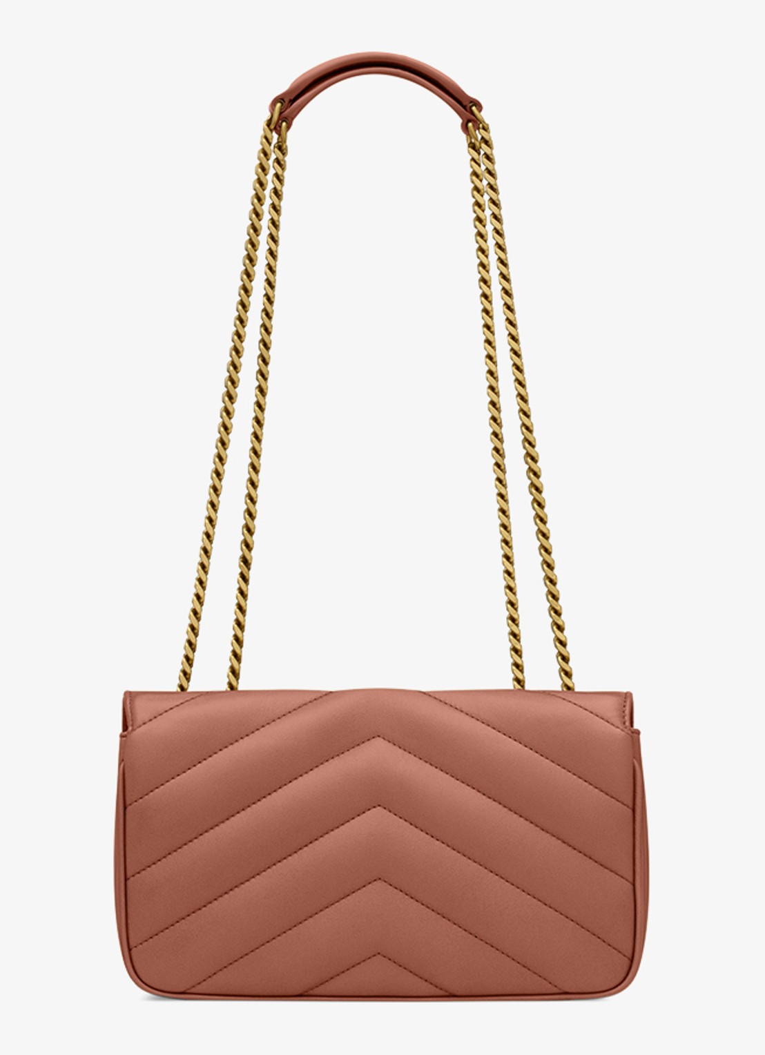 Saint Laurent Loulou Small schoudertas van lamsleer - voorkant 8 roestbruin