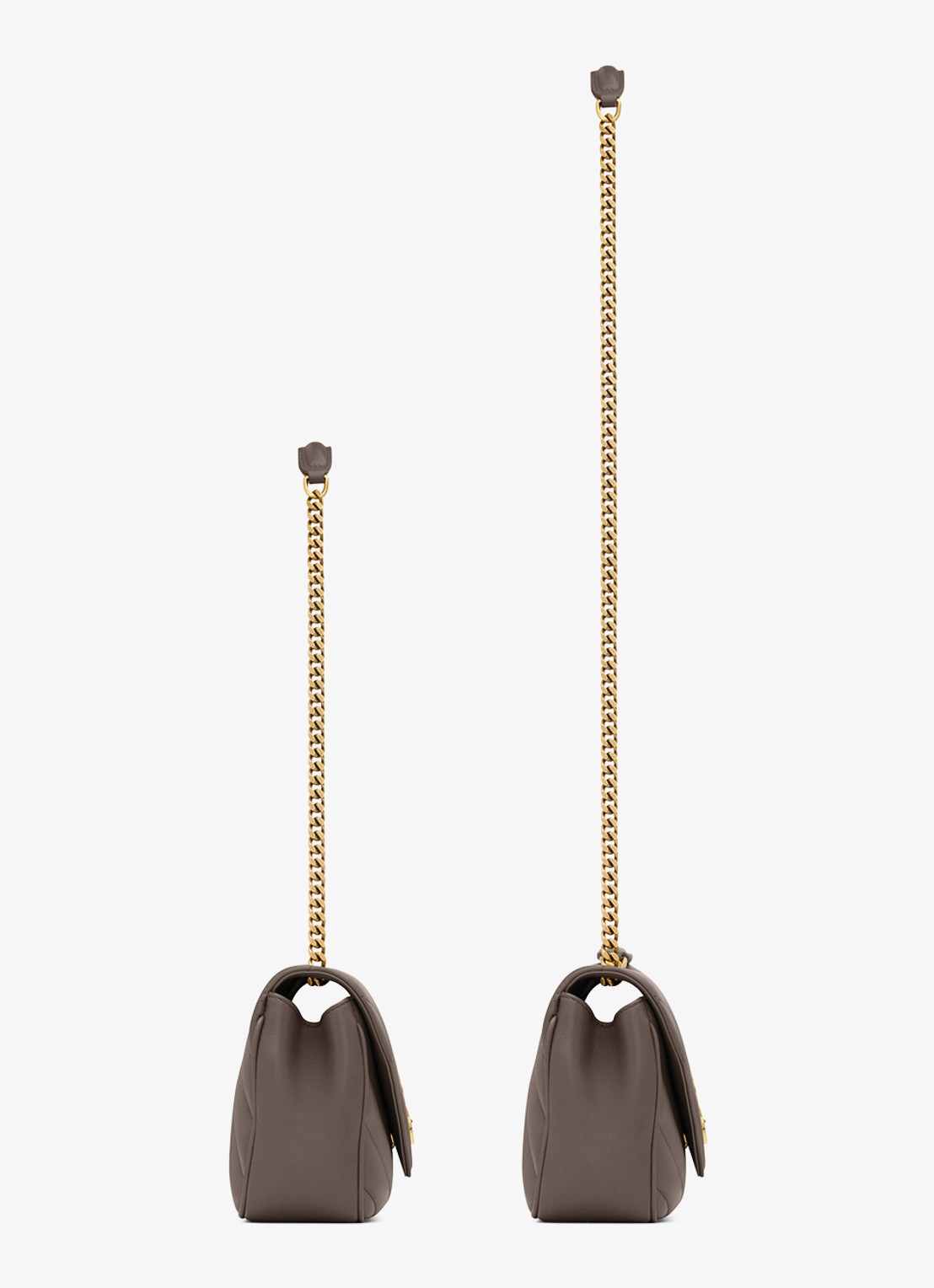 Saint Laurent Loulou Small schoudertas van lamsleer - detail 3 taupe