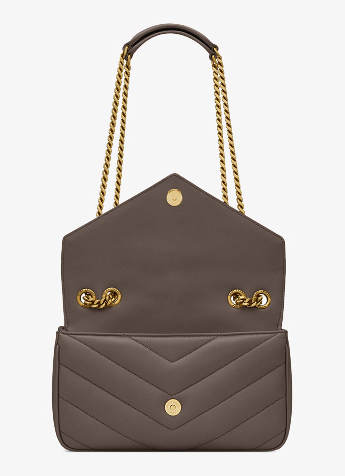 Saint Laurent Loulou Small schoudertas van lamsleer - detail 5 taupe