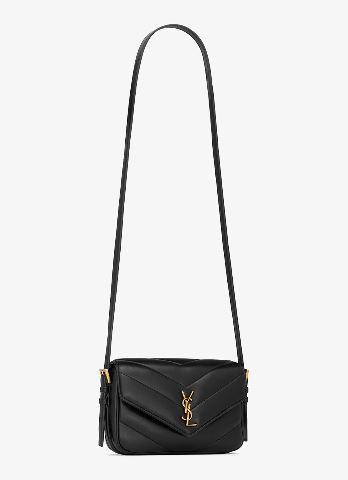 Saint Laurent Loulou Toy crossbodytas van lamsleer - detail 3 zwart