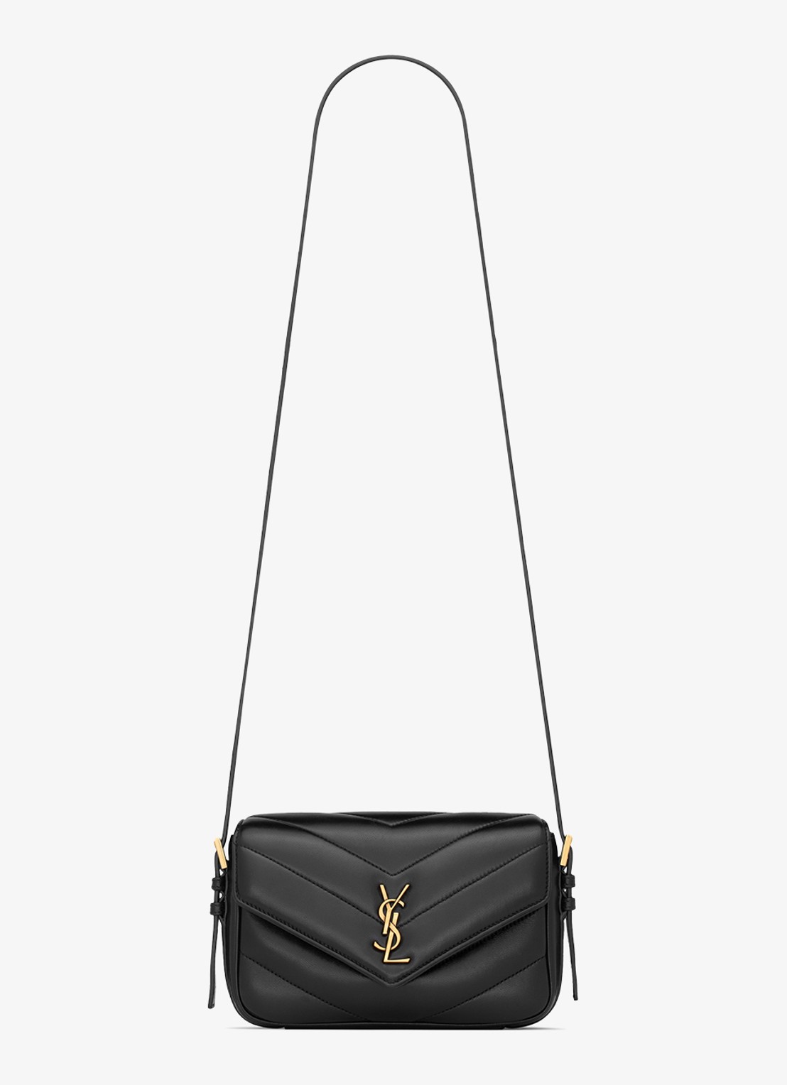 Saint Laurent Loulou Toy crossbodytas van lamsleer - voorkant 2 zwart