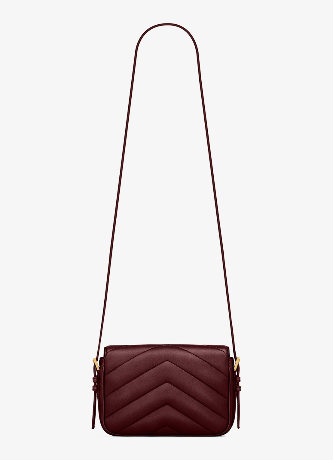 Saint Laurent Loulou Toy crossbodytas van lamsleer - achterkant 7 donkerrood