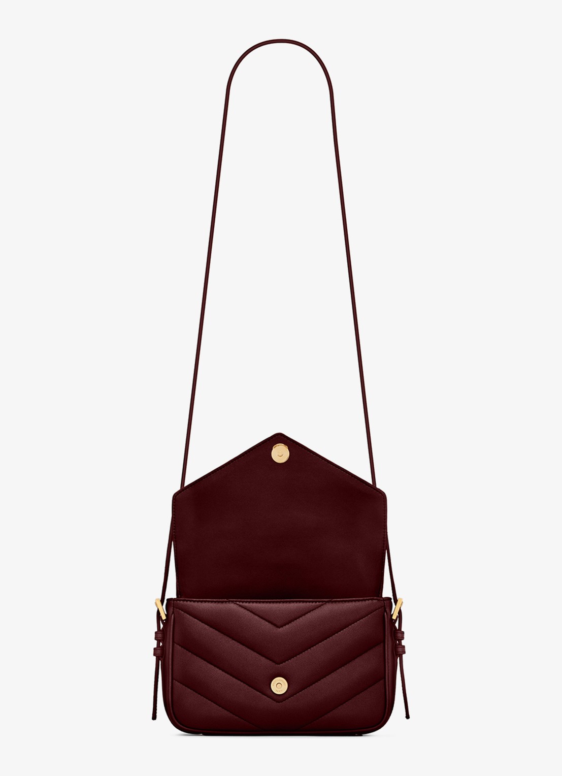 Saint Laurent Loulou Toy crossbodytas van lamsleer - detail 4 donkerrood