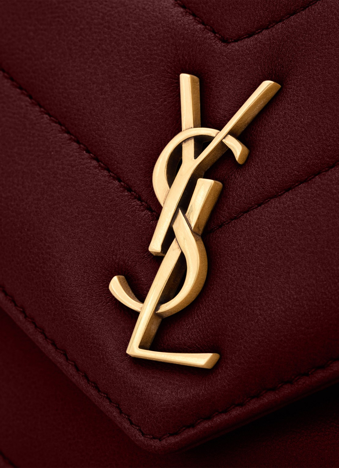 Saint Laurent Loulou Toy crossbodytas van lamsleer - detail 6 donkerrood