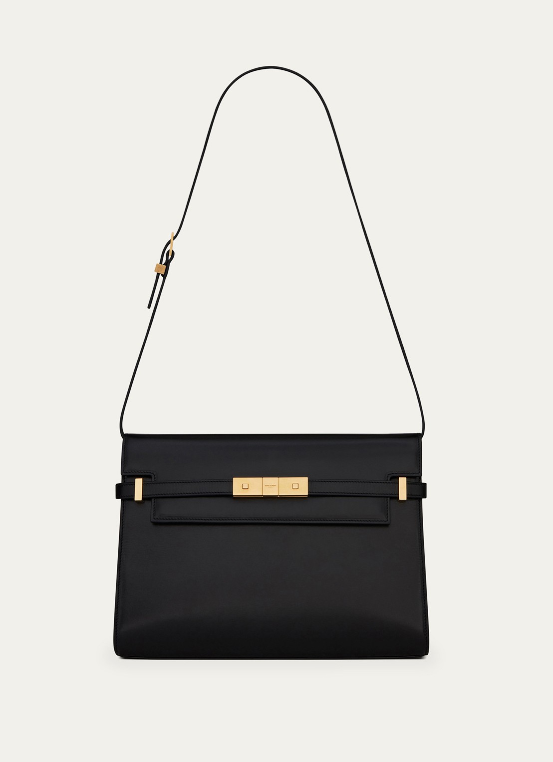 Saint Laurent Manhattan schoudertas van kalfsleer - voorkant zwart