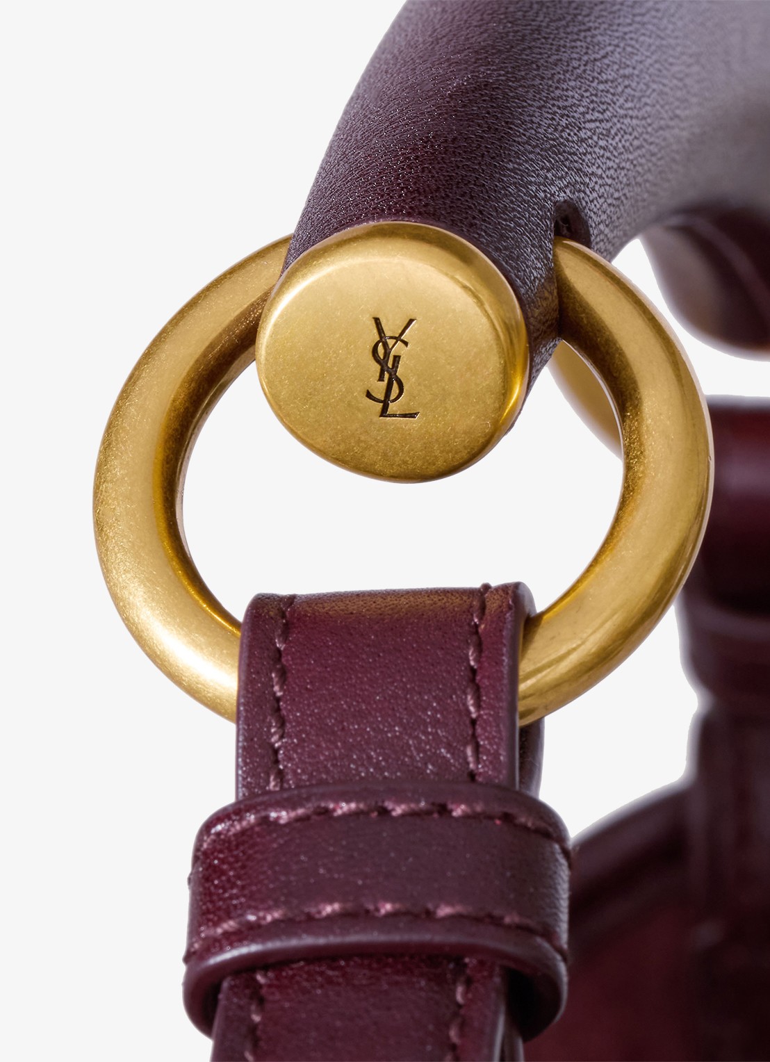 Saint Laurent Mombasa Medium schoudertas van kalfsleer - detail 5 donkerrood