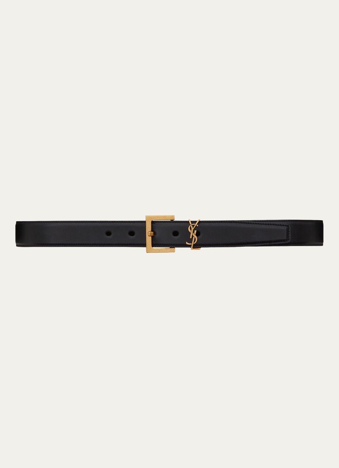 Saint Laurent Monogram riem van kalfsleer - voorkant 2 zwart