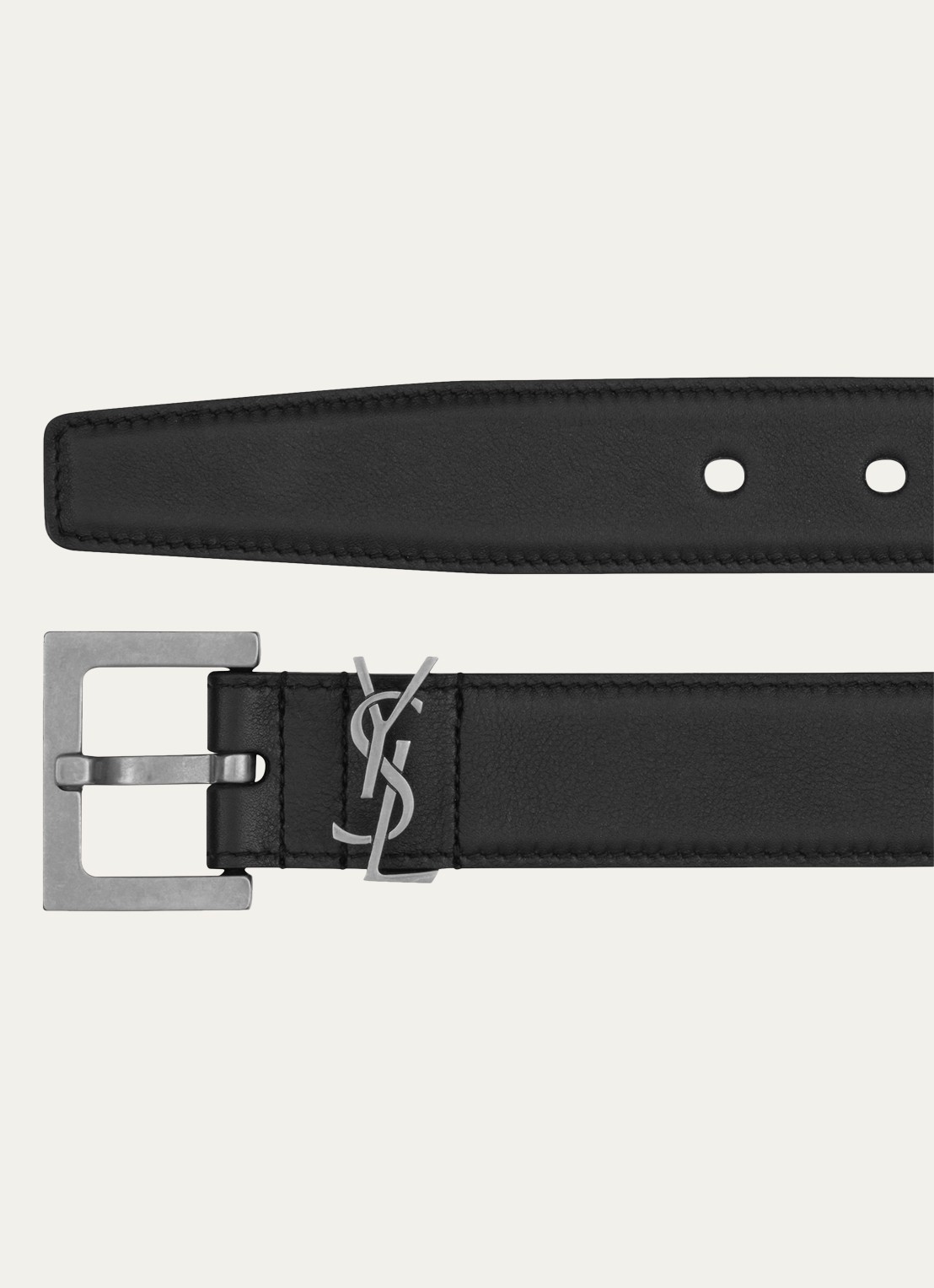 Saint Laurent Monogram riem van kalfsleer - detail zwart