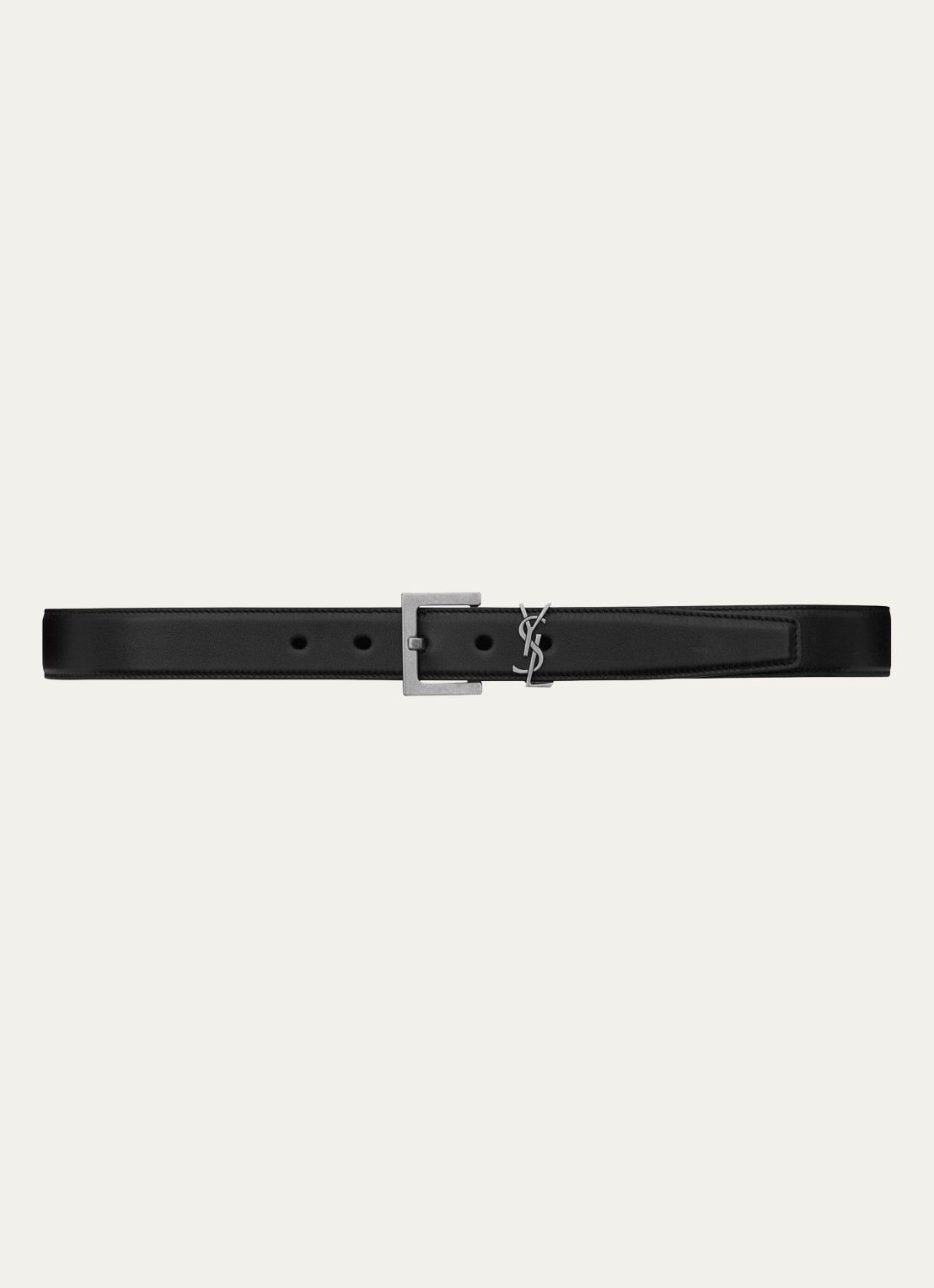 Saint Laurent Monogram riem van kalfsleer - voorkant 2 zwart