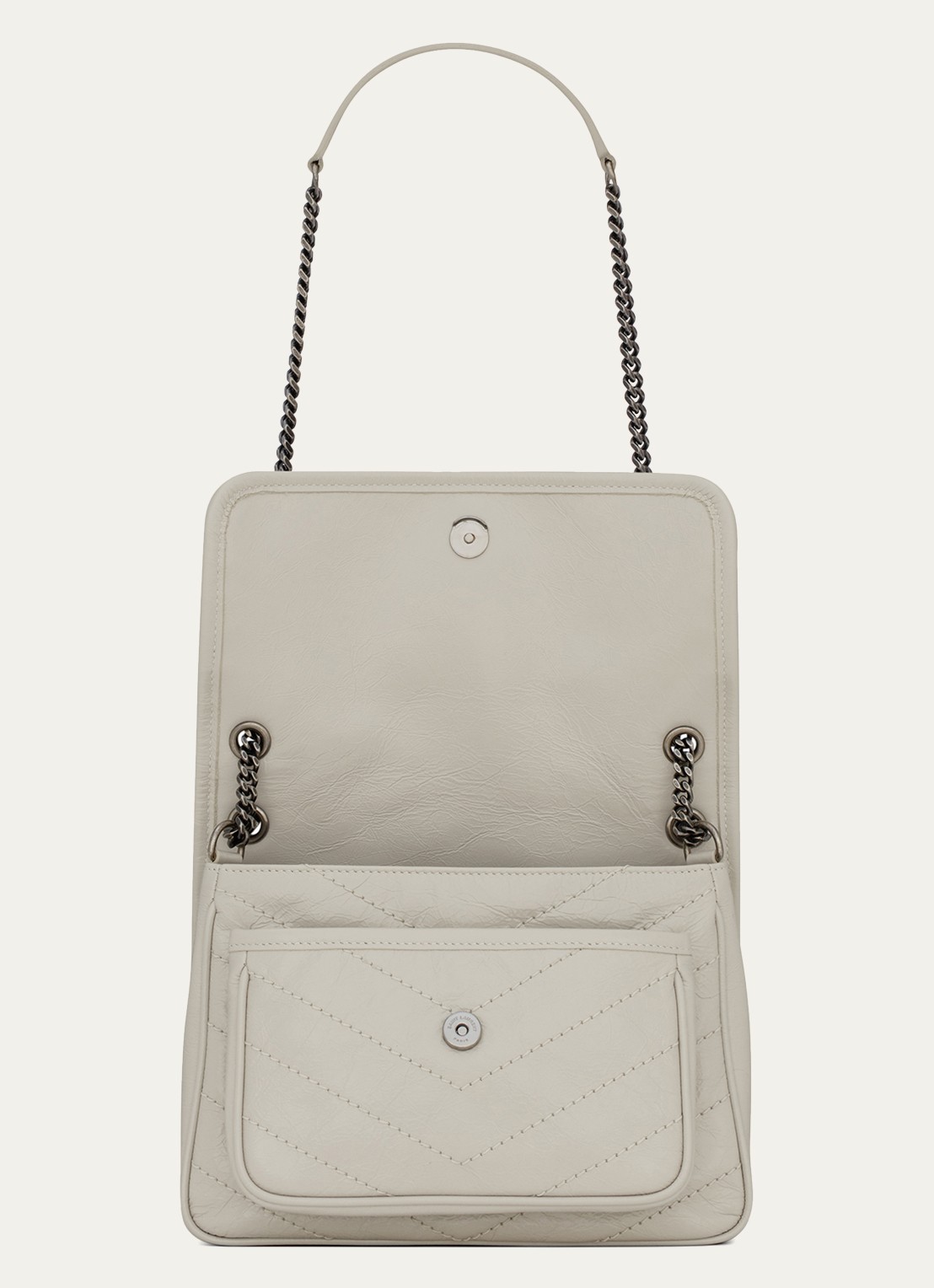 Saint Laurent Niki Baby schoudertas van kalfsleer - detail 3 gebroken wit