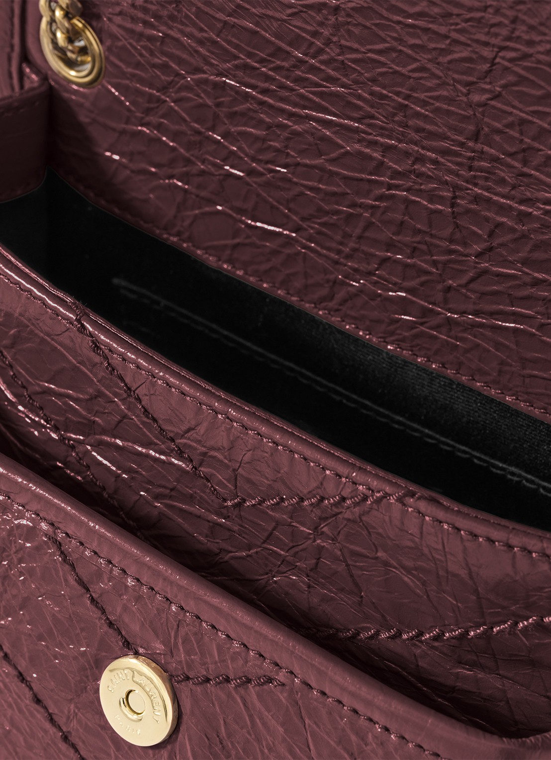 Saint Laurent Niki Mini schoudertas van kalfsleer - detail 6 donkerrood