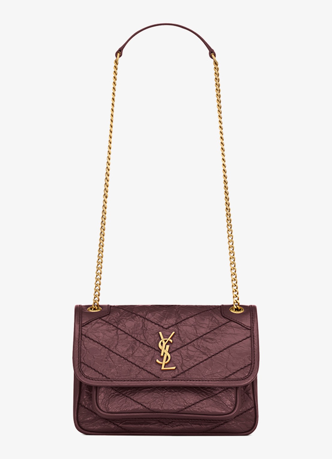 Saint Laurent Niki Mini schoudertas van kalfsleer - voorkant 7 donkerrood