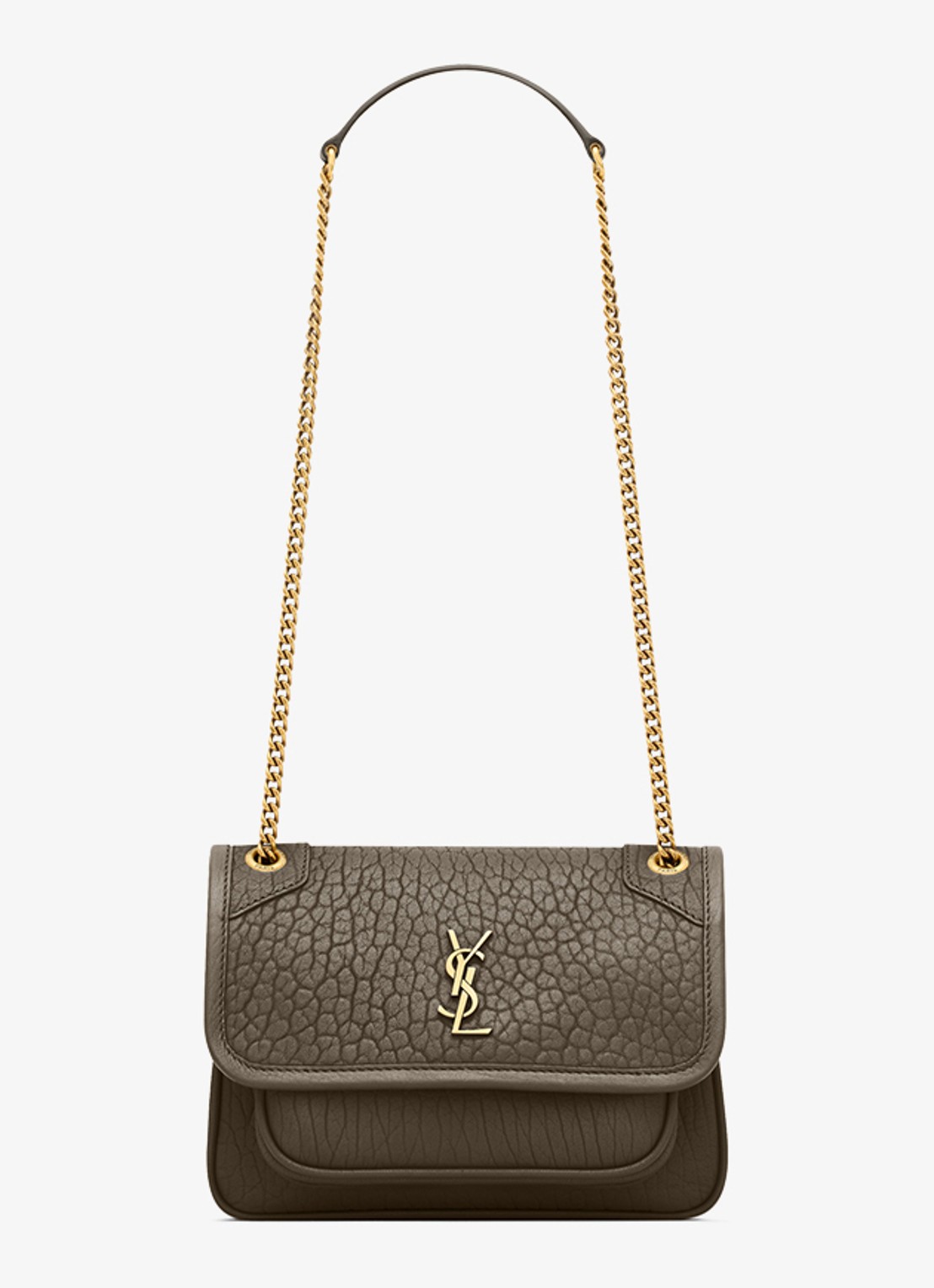 Saint Laurent Niki Mini schoudertas van lamsleer - voorkant 5 taupe