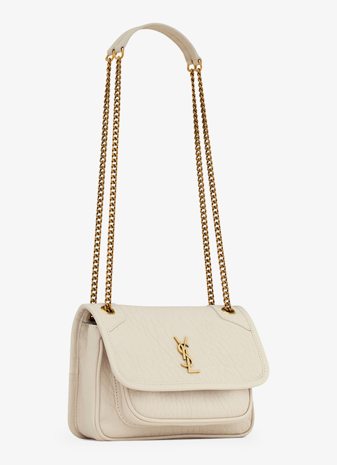 Saint Laurent Niki Mini schoudertas van lamsleer - detail 3 gebroken wit